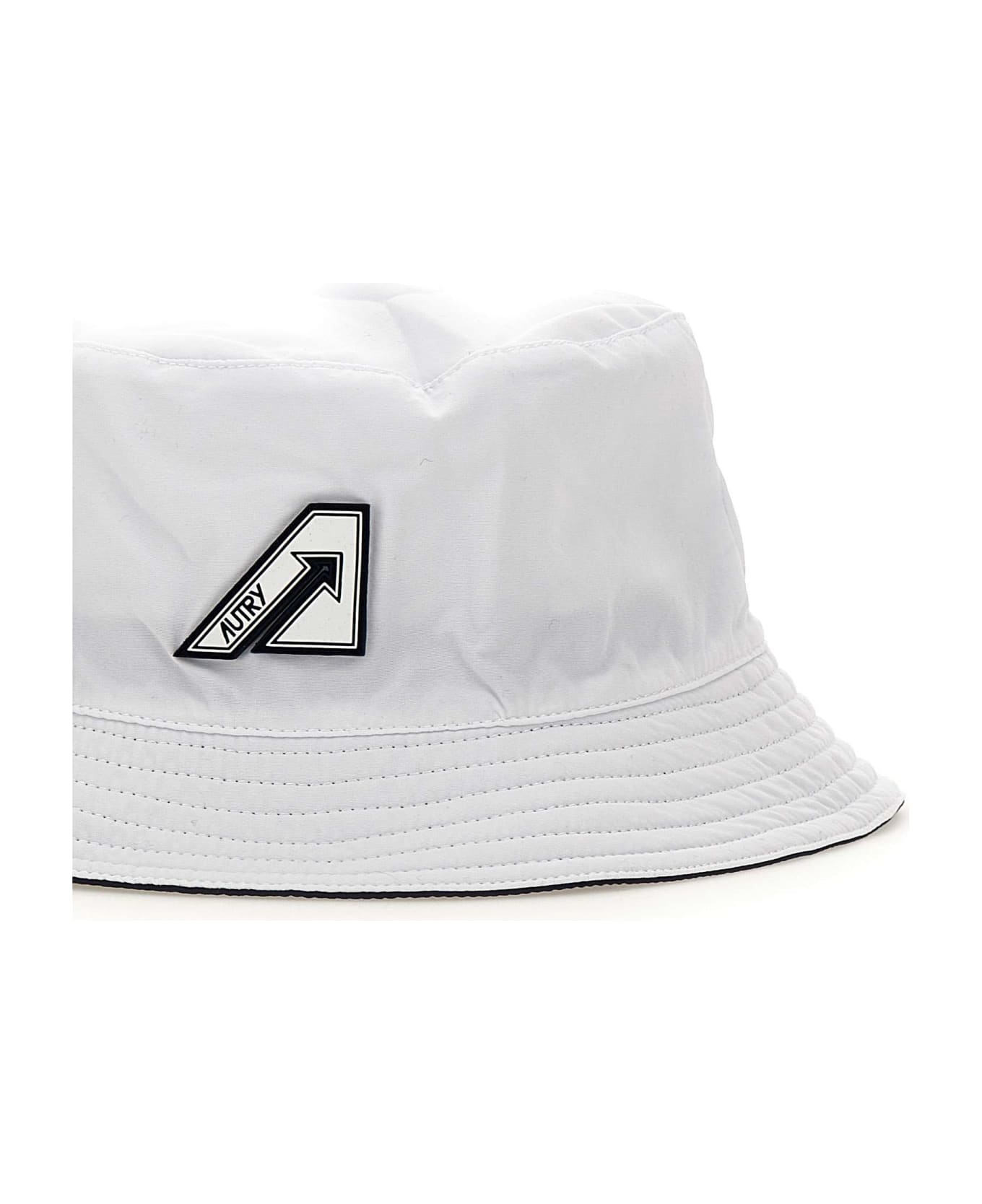Autry Logo Patch Bucket Hat - WHITE