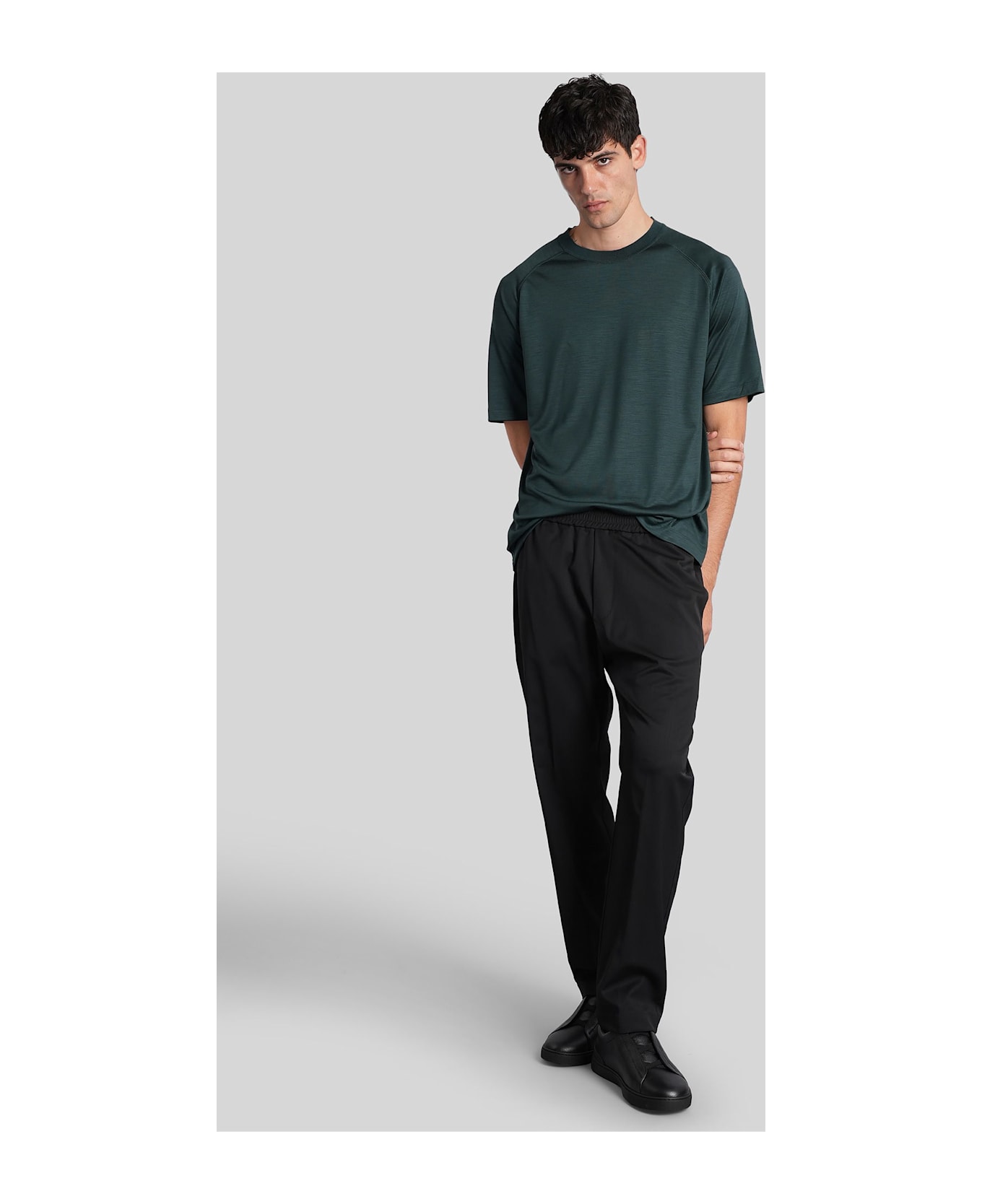 Zegna T-shirt In Green Wool - green