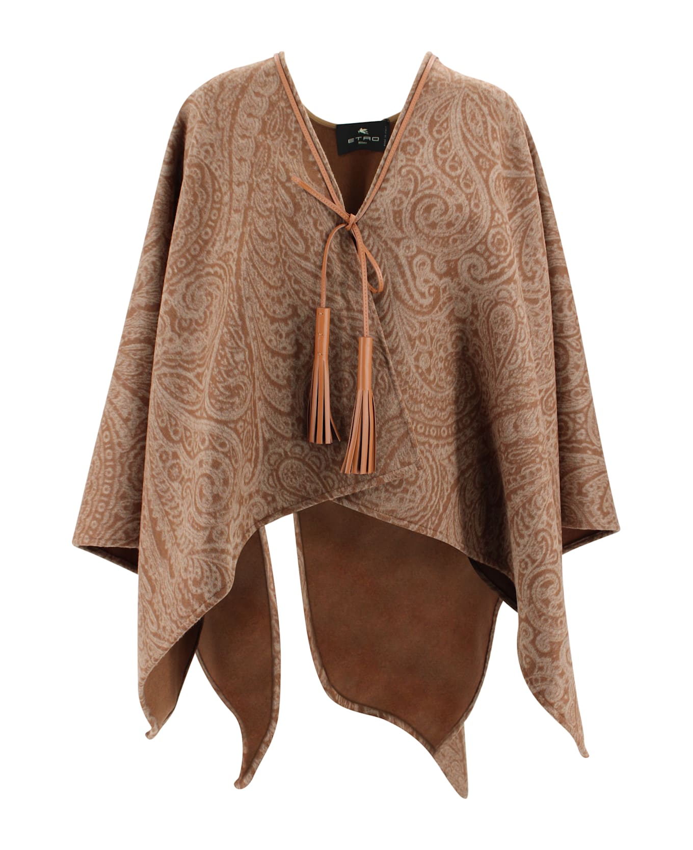 Etro Jacquard Wool And Cashmere Poncho