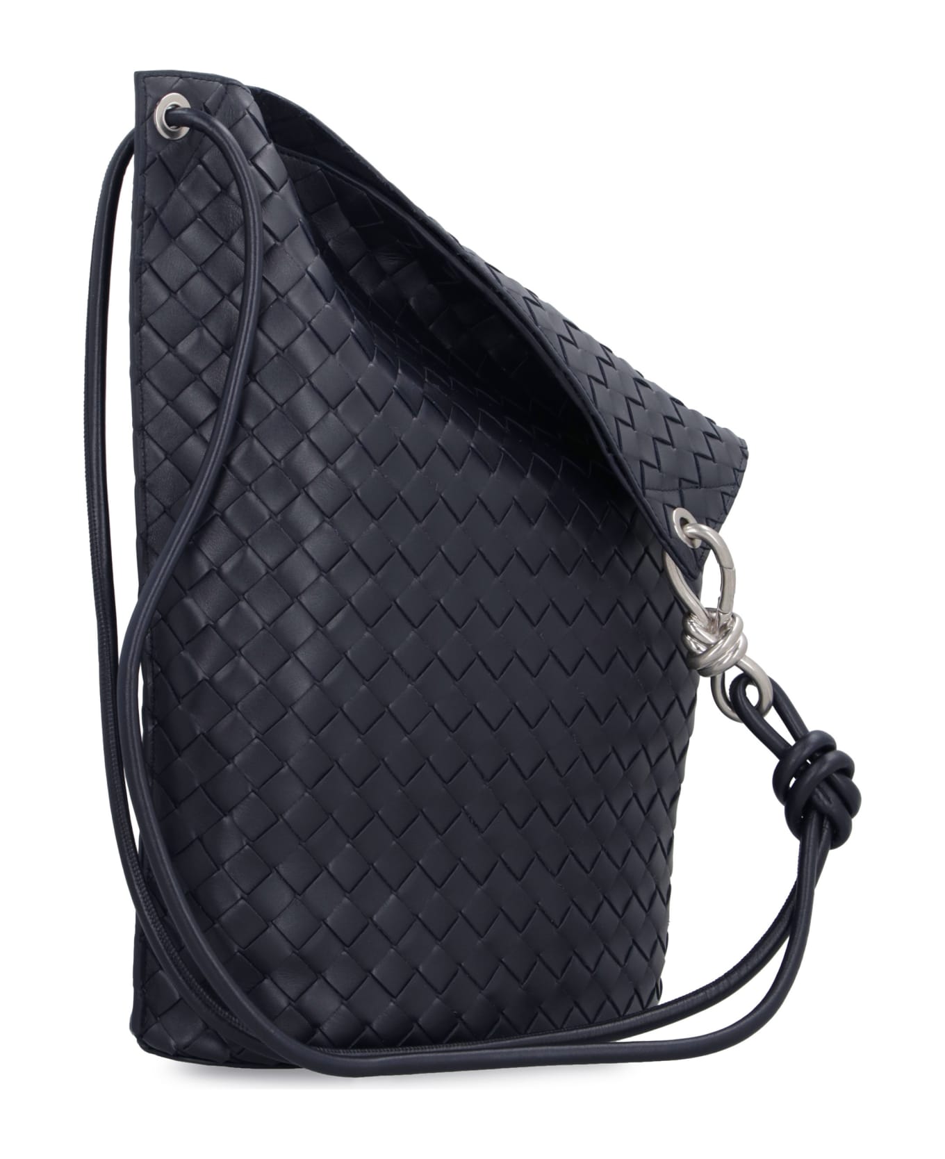 Bottega Veneta Leather Shoulder Bag - NAVY