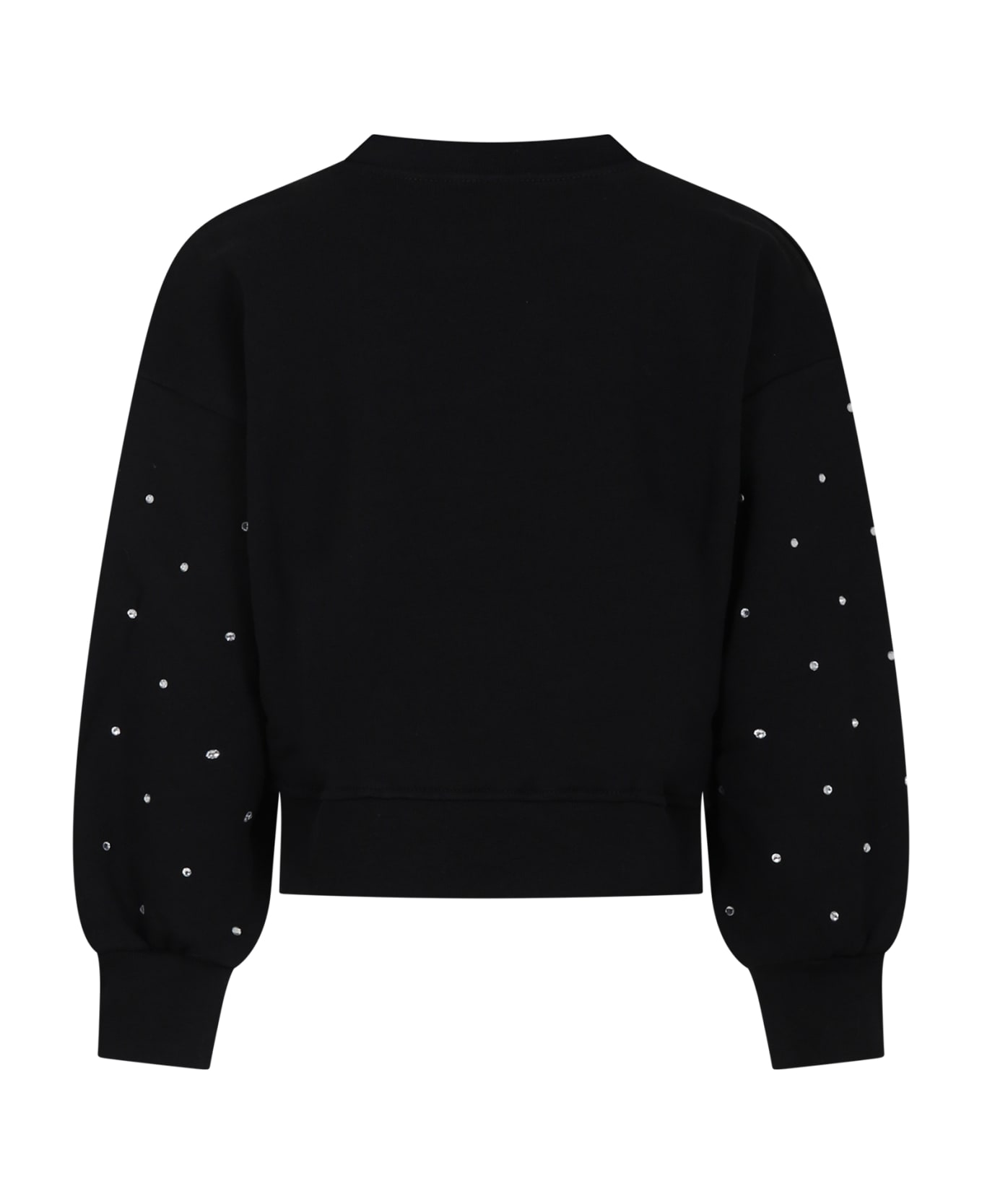 MSGM Black Sweatshirt For Girl With Logo - Black