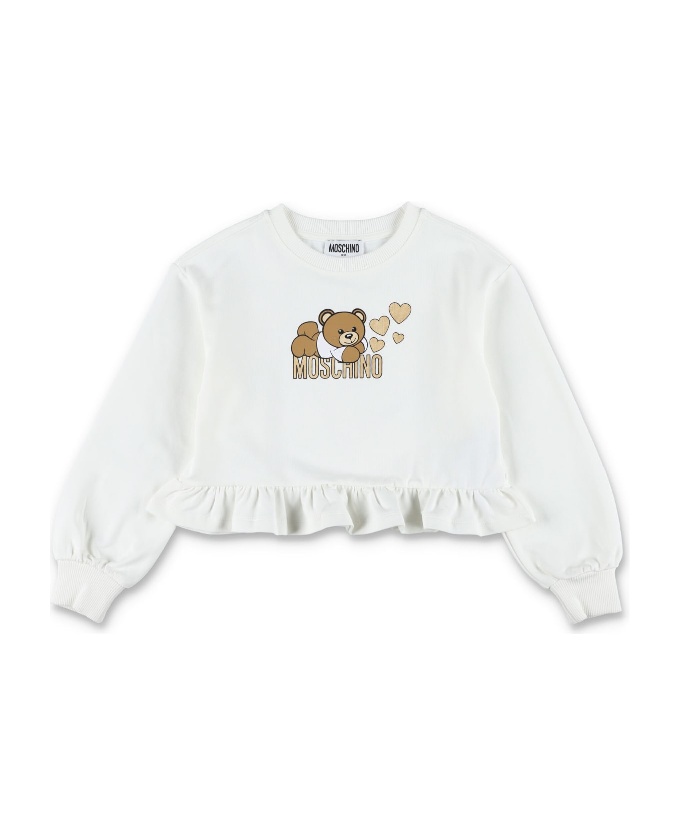 Moschino Cropped Rouge Fleece - Bianco