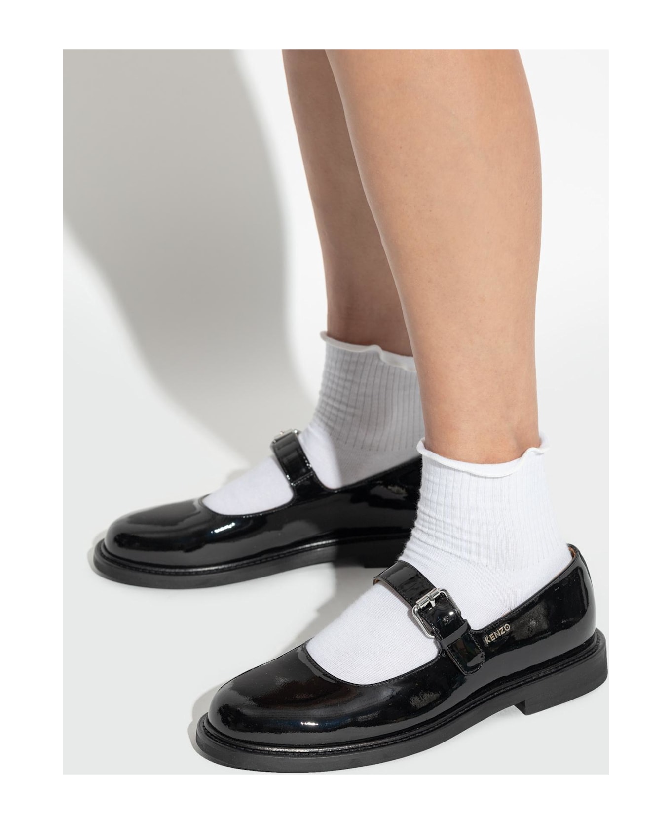 Kenzo Leather Ballet Flats - BLACK