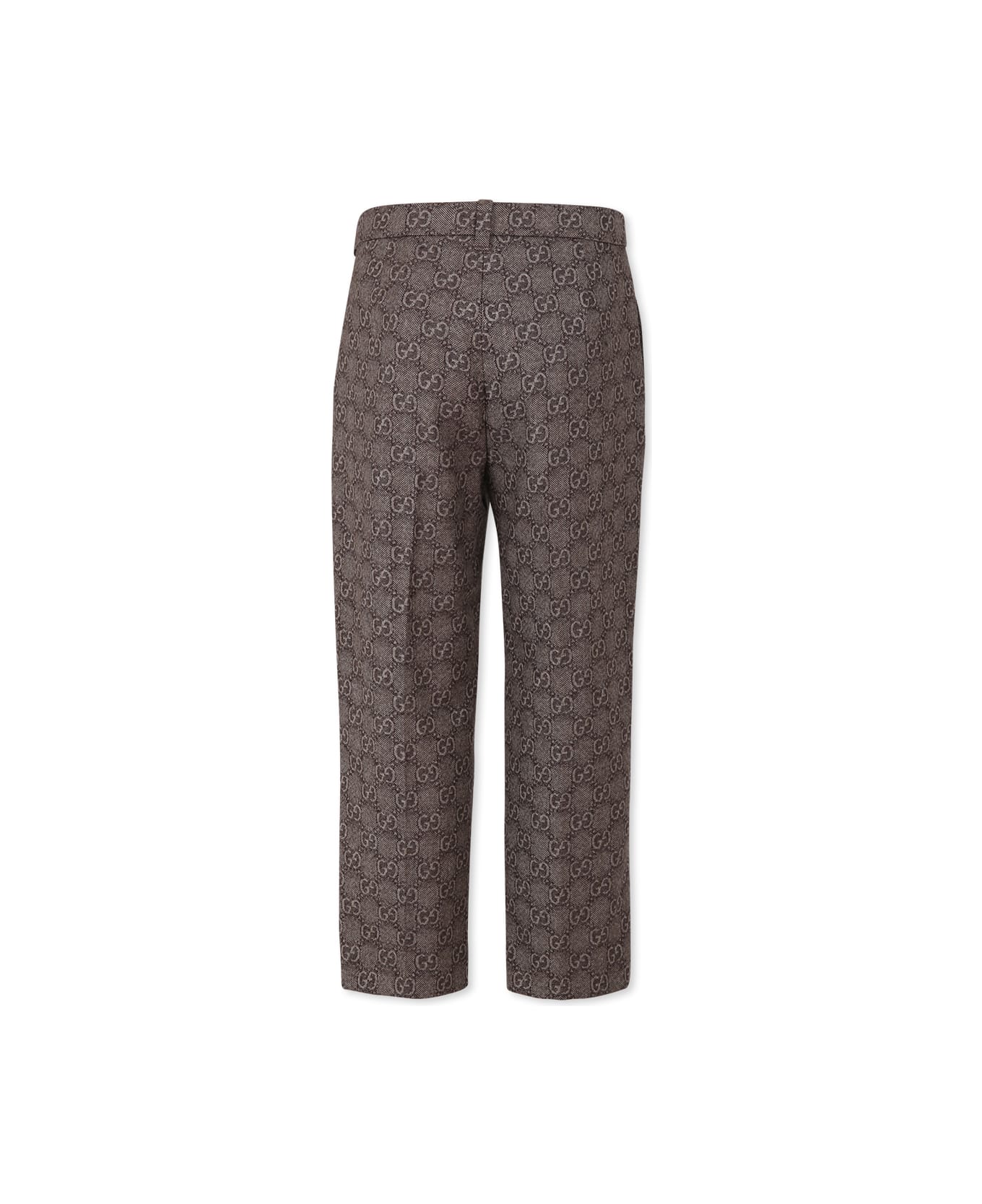 Gucci Brown Trousers For Girl With Double G - Brown