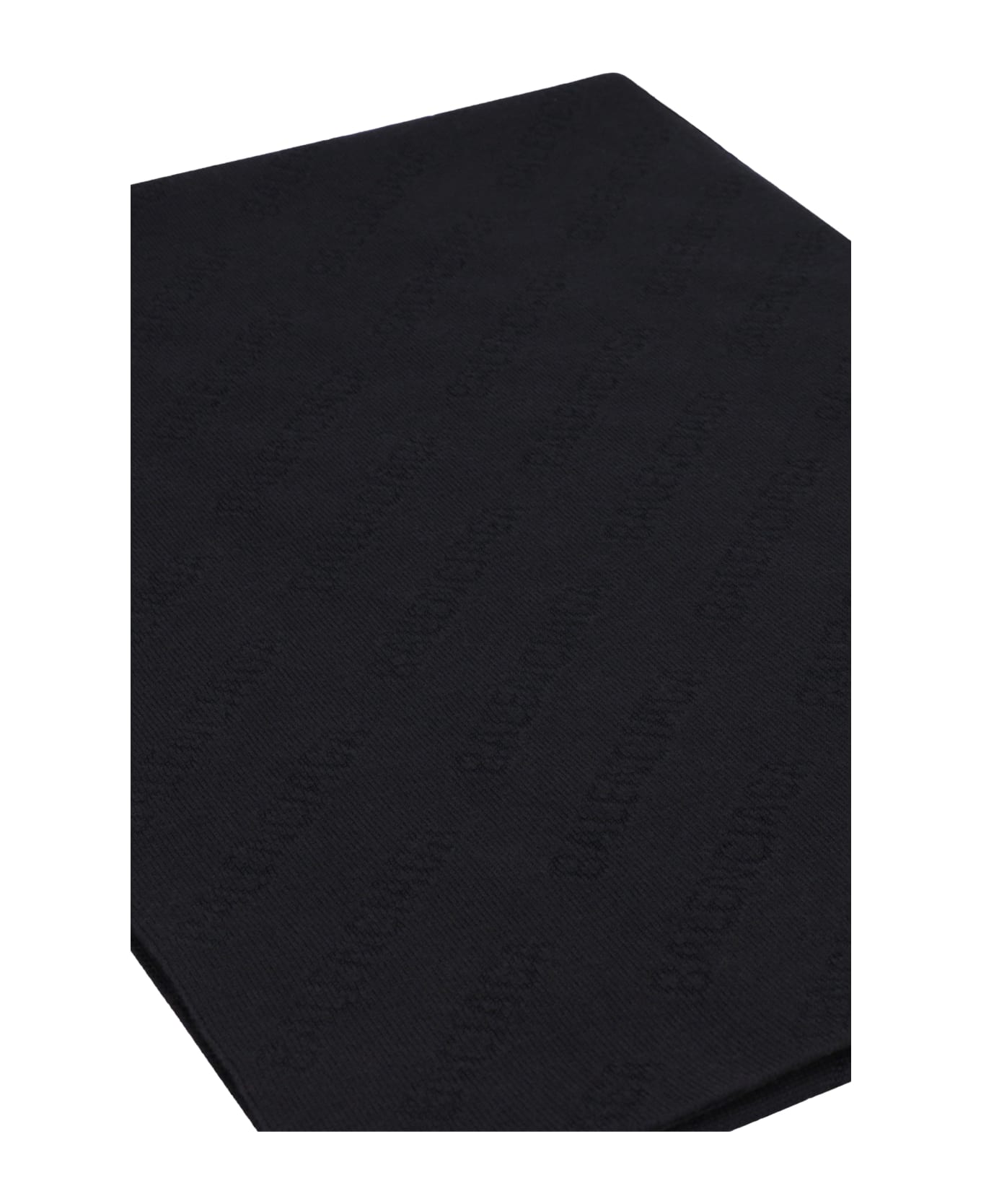Balenciaga All Over Logo Wool Scarf - black