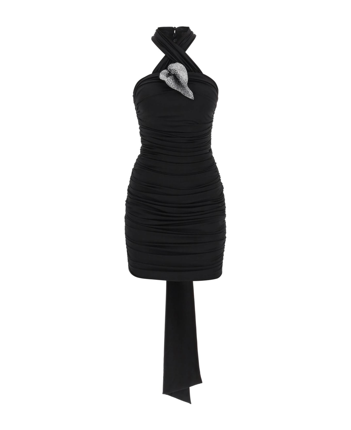 Giuseppe di Morabito Mini Dress With Diamanté Applique - BLACK (Black)