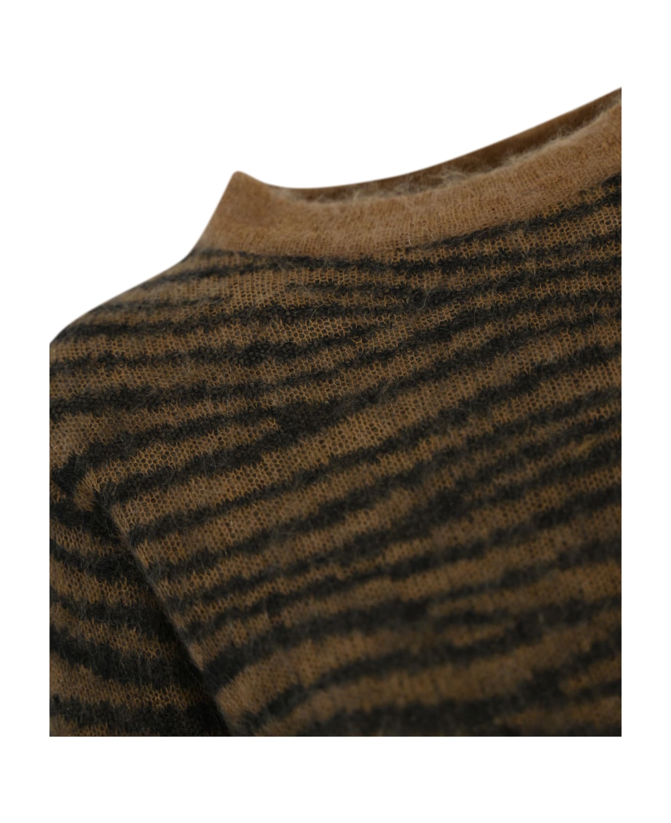 Max Mara Studio 'abadan' Mohair Sweater - NERO-CAMMELLO