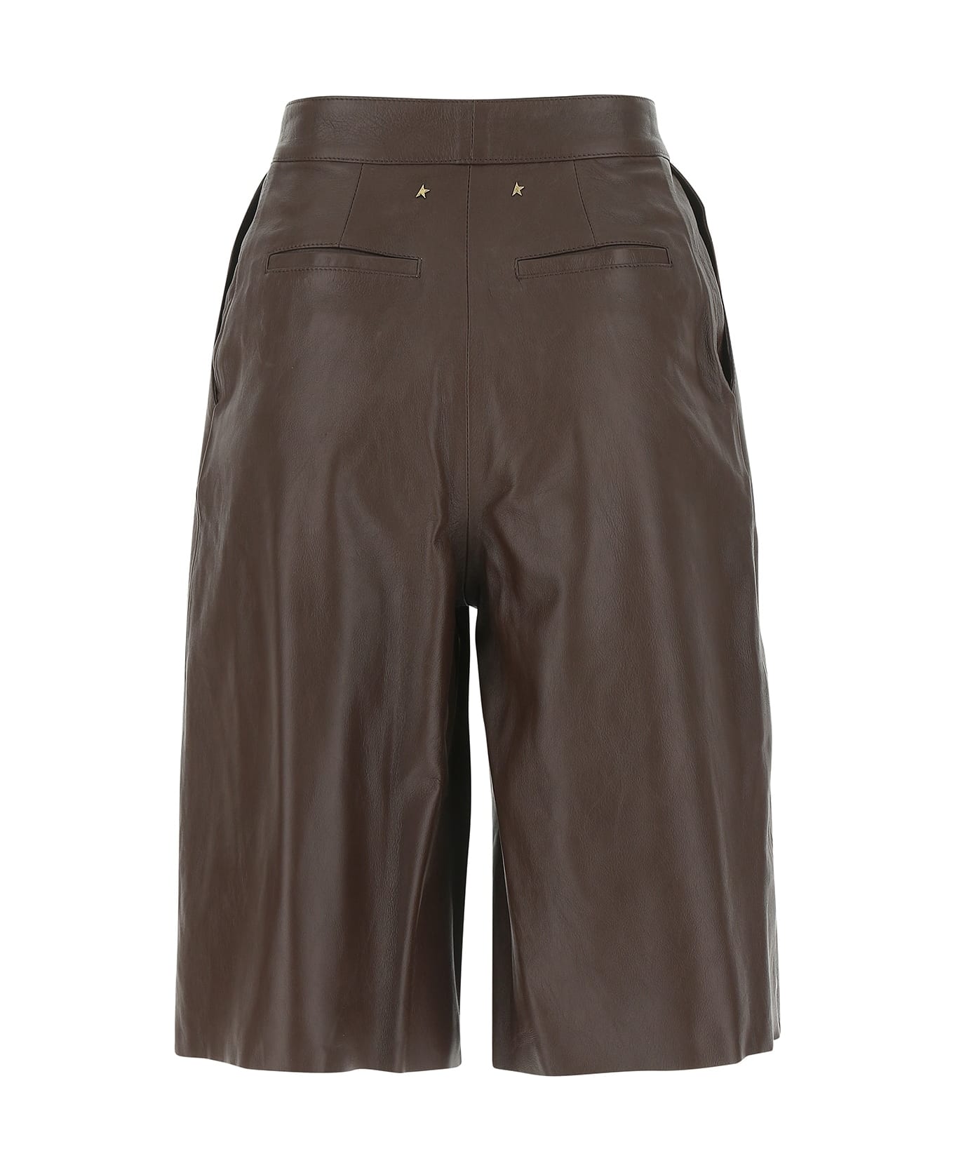 Golden Goose Brown Leather Bermuda Shorts - 55429