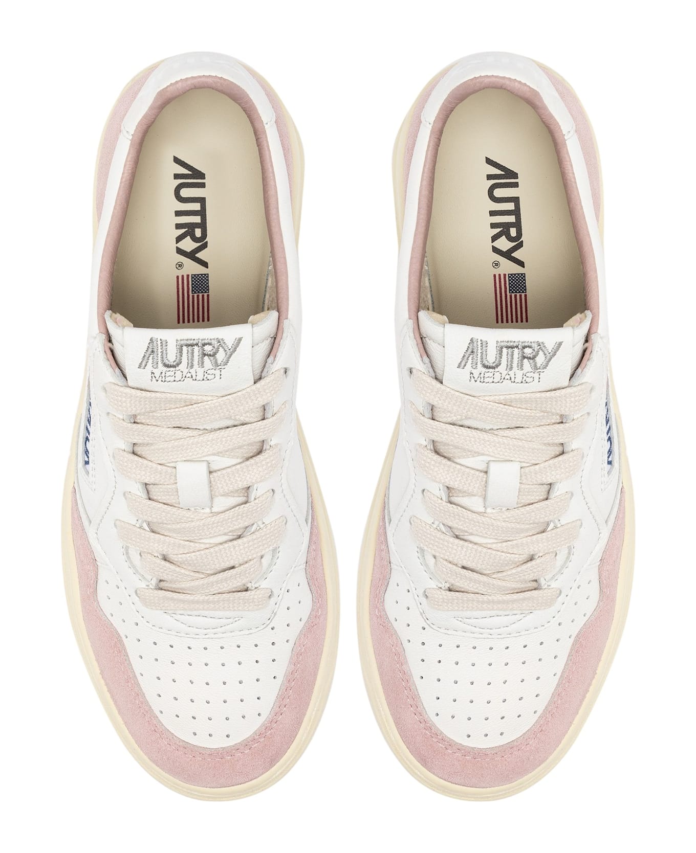Autry Medalist Low Goat Suede Wht Powder - Wht Powder