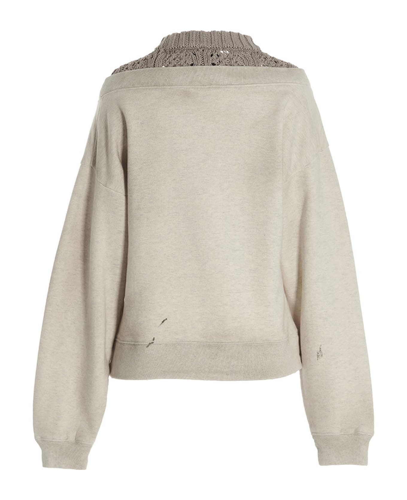 Mihara Yasuhiro Knit Insert Sweatshirt - Beige