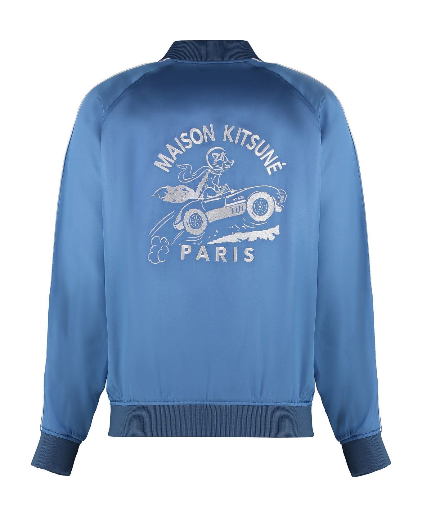 Maison Kitsuné Viscose Full-zip Sweatshirt - Light Blue