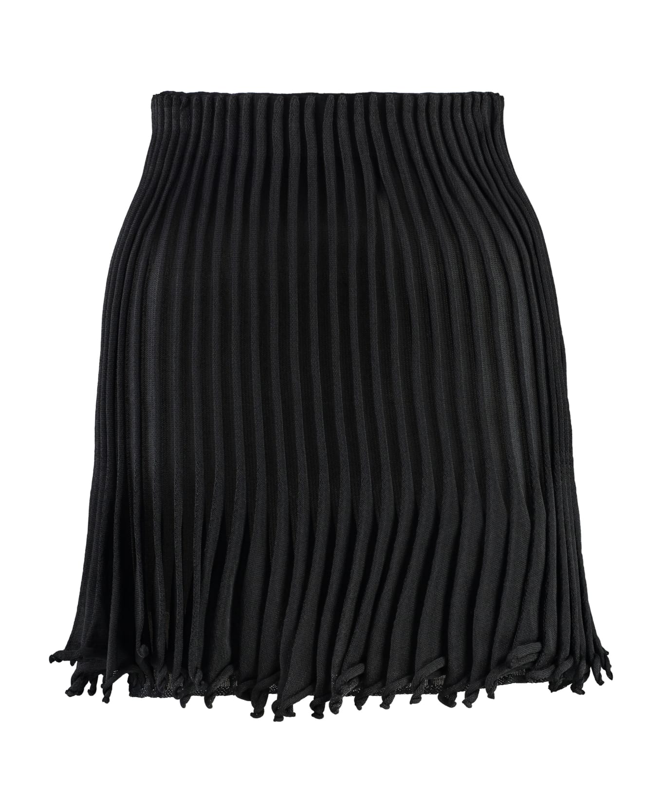 Alaia Pleated Knitted Skirt - black