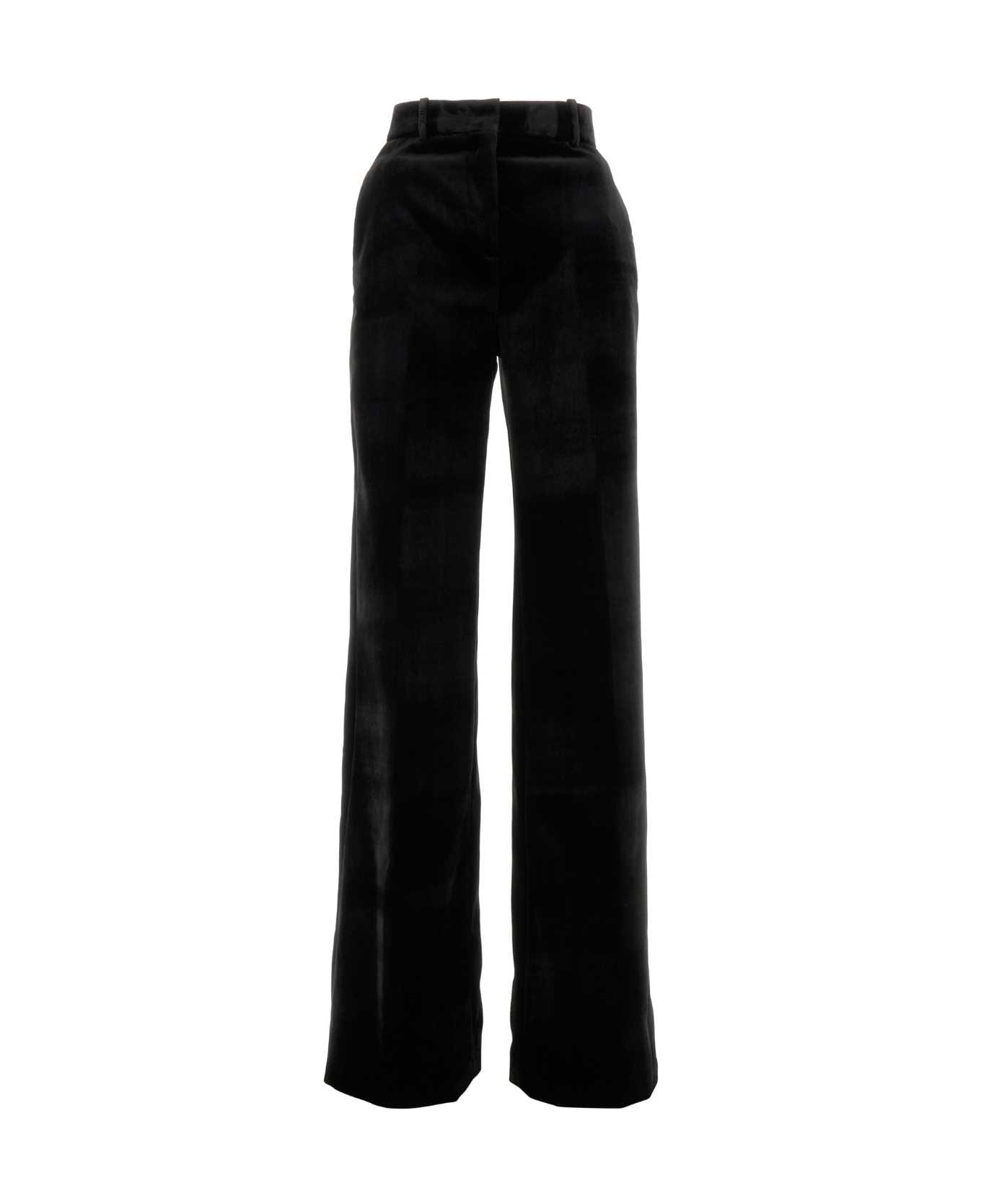 Ermanno Scervino Black Velvet Palazzo Pant - BLACK