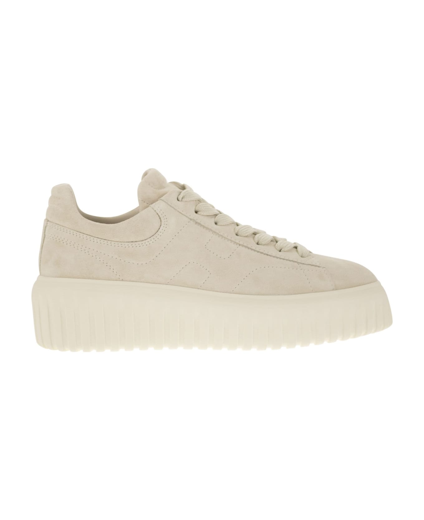 Hogan Suede H-stripes Sneakers - Ivory
