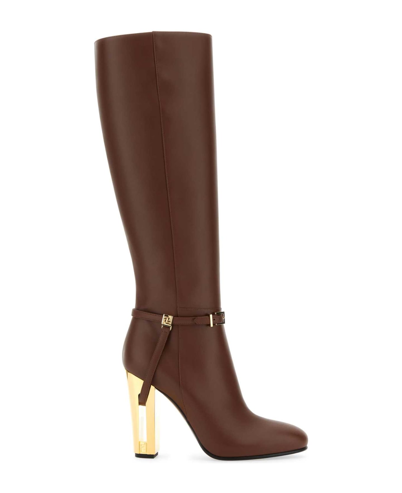 Fendi Brown Leather Delfina Boots - ACORN