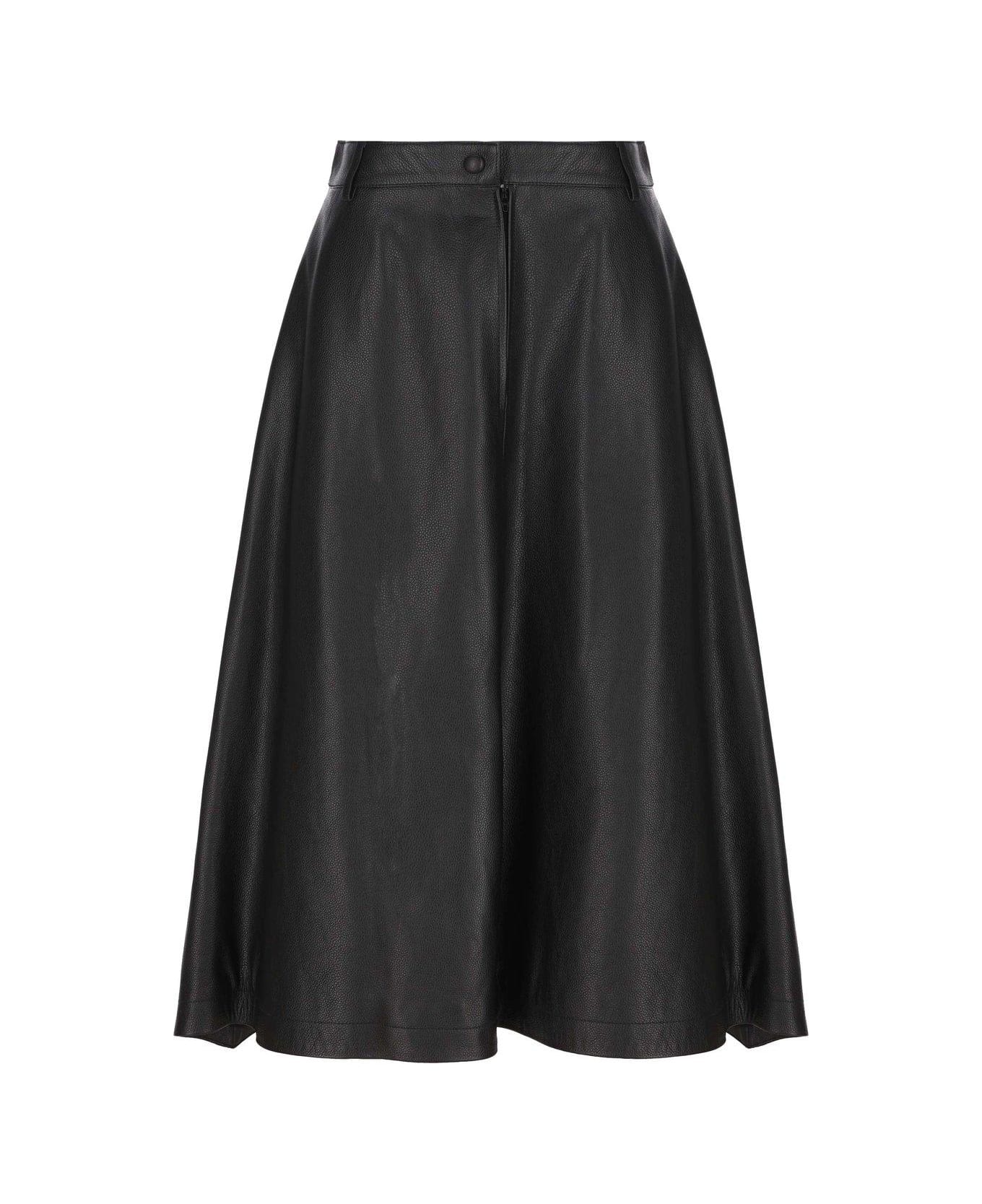 Balenciaga A-line Draped Midi Skirt - Black