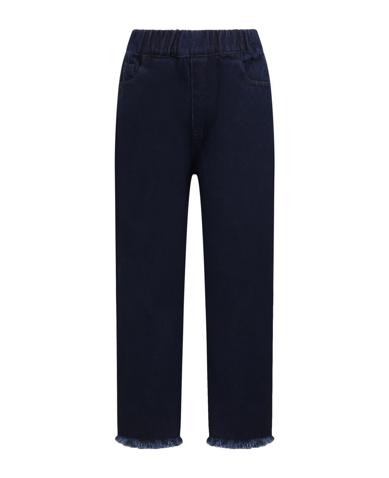 Marques'Almeida Blue Jeans For Girl With Logo Patch - Denim