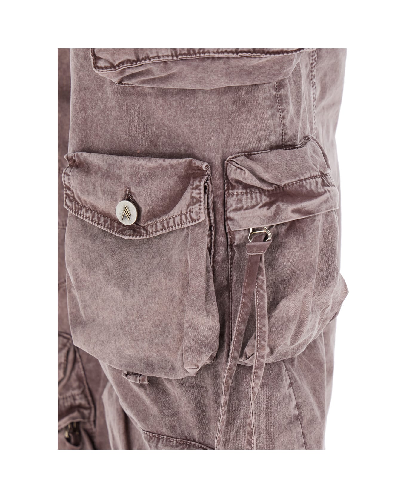 The Attico Pink Jeans With Logo Patch On The Rear And Turn-up Cuffs In Denim Woman - Pink
