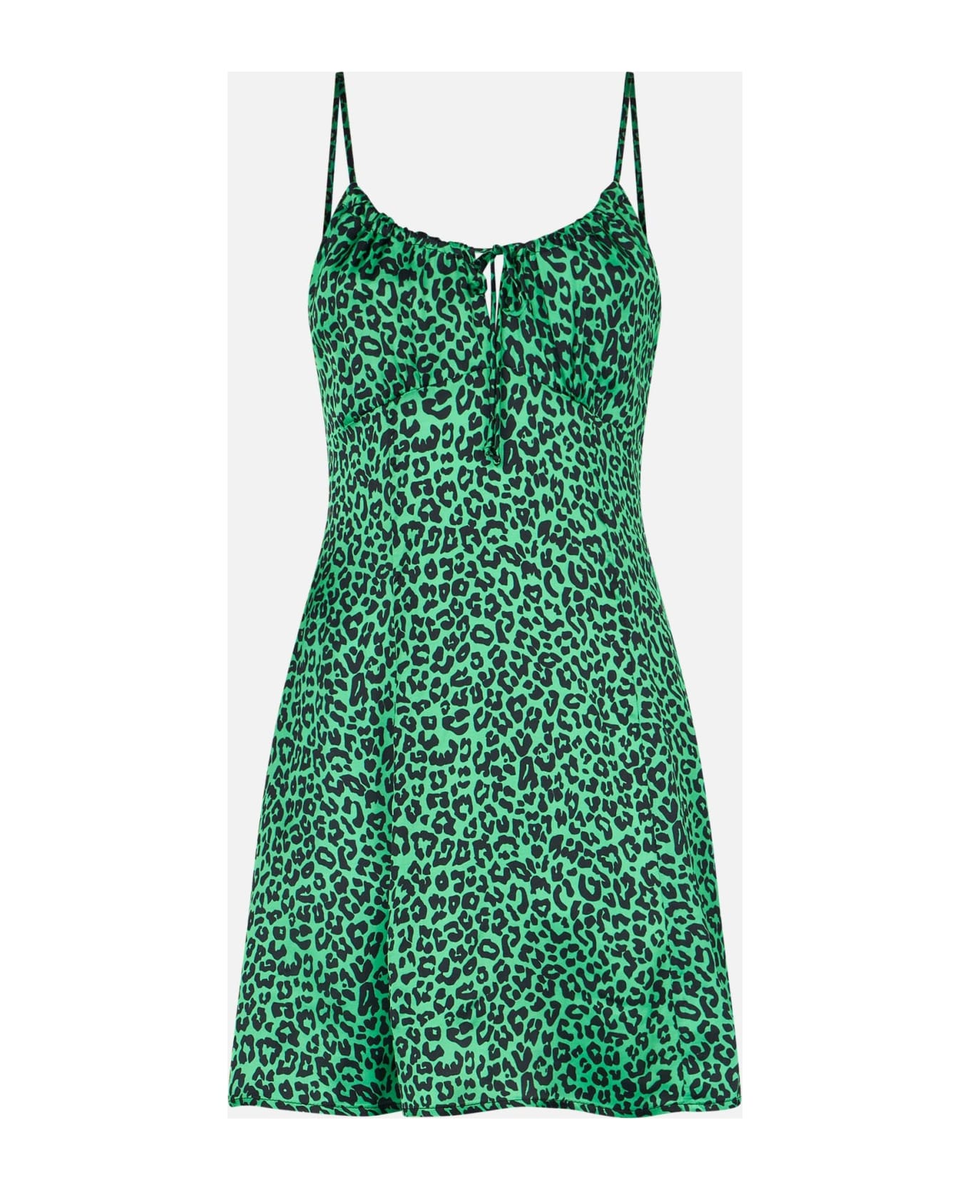 MC2 Saint Barth Leopard Print Short Dress - GREEN