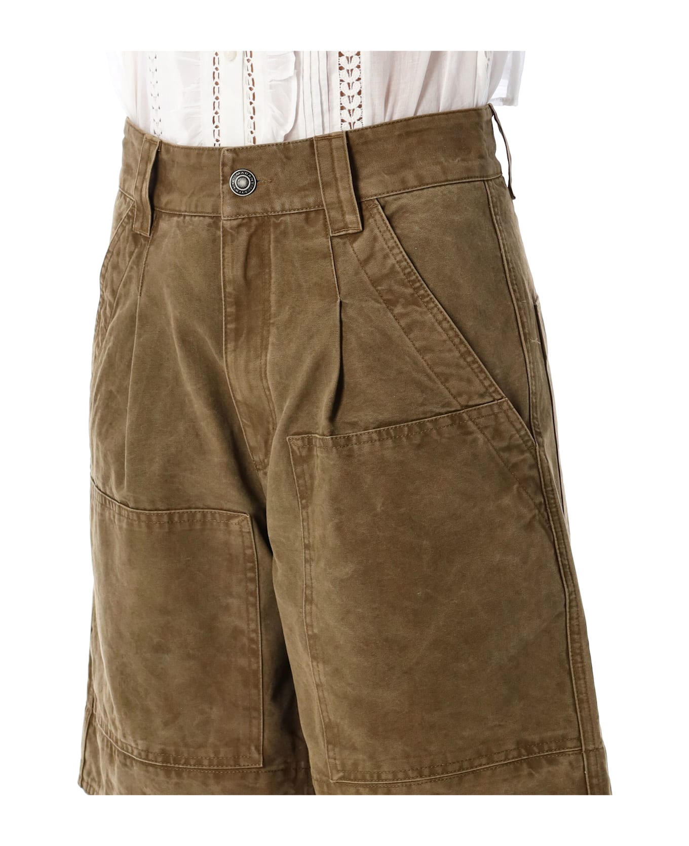 Marant Étoile 'katja' Brown Cotton Shorts - LIGHT BRONZE
