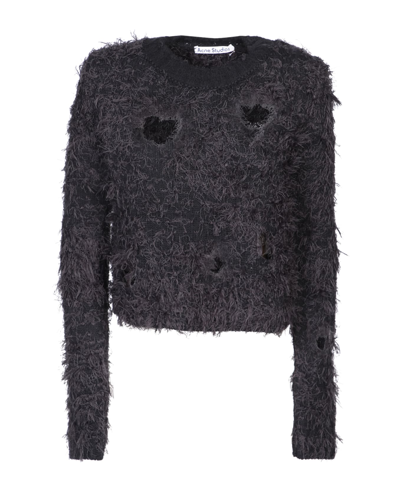 Acne Studios Distressed Black Sweater - Black
