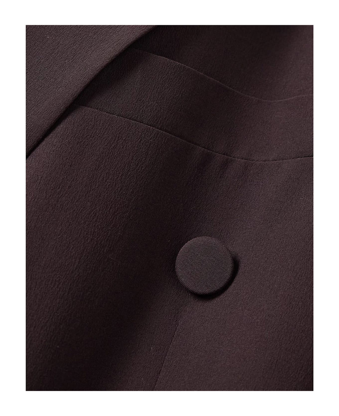Saint Laurent Double-breasted Silk-crepe Blazer - Brown
