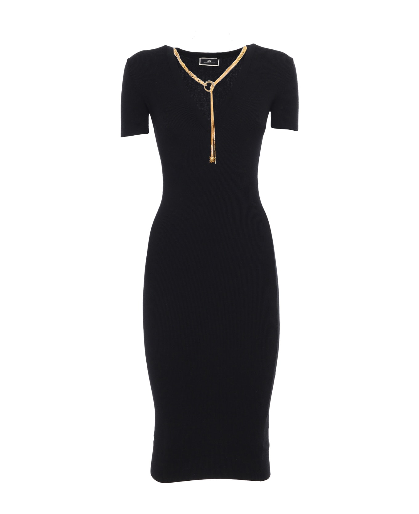 Elisabetta Franchi Black Knit Dress - BLACK ワンピース＆ドレス