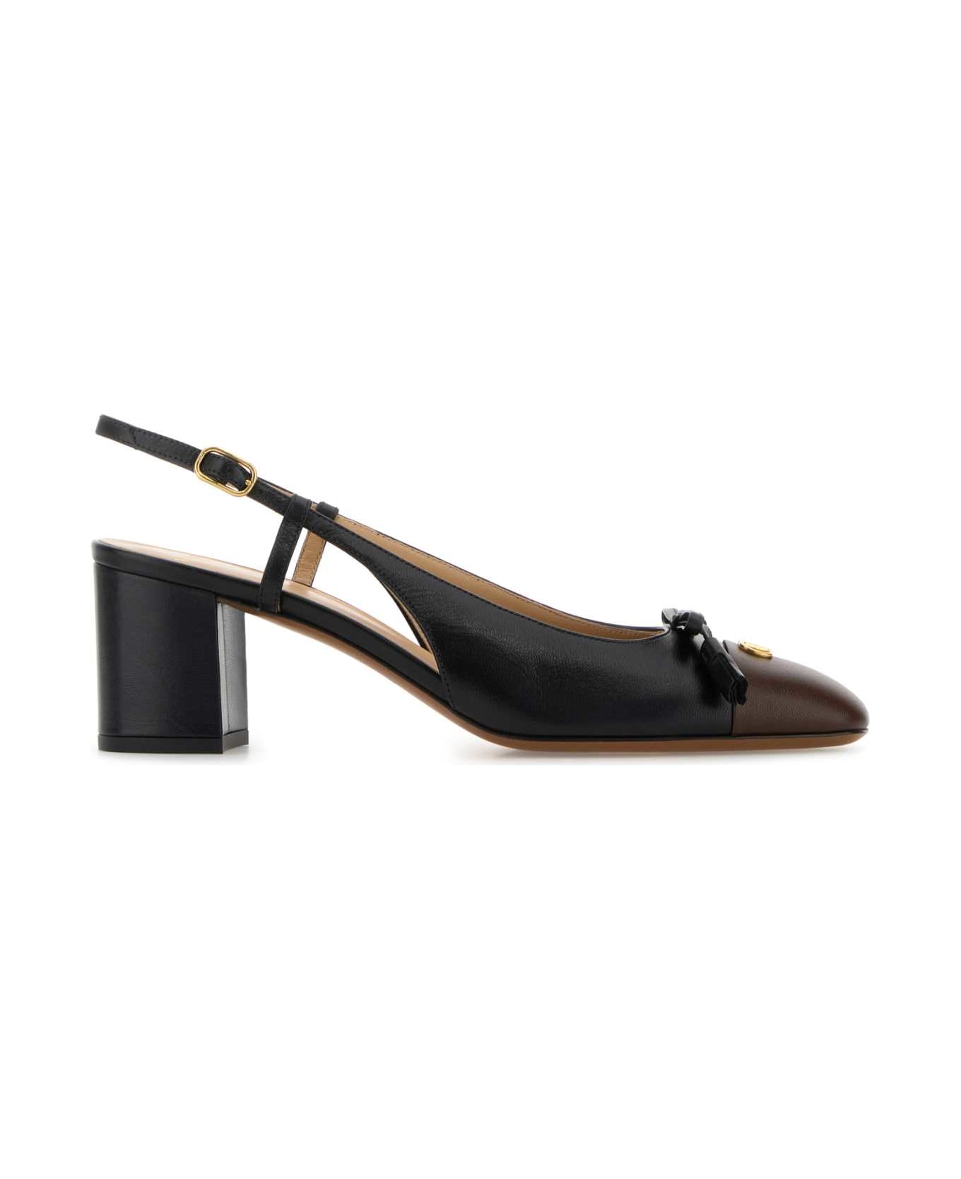 Valentino Garavani Black Leather Vlogo Signature Pumps - NEROLIGHTCOFFEE