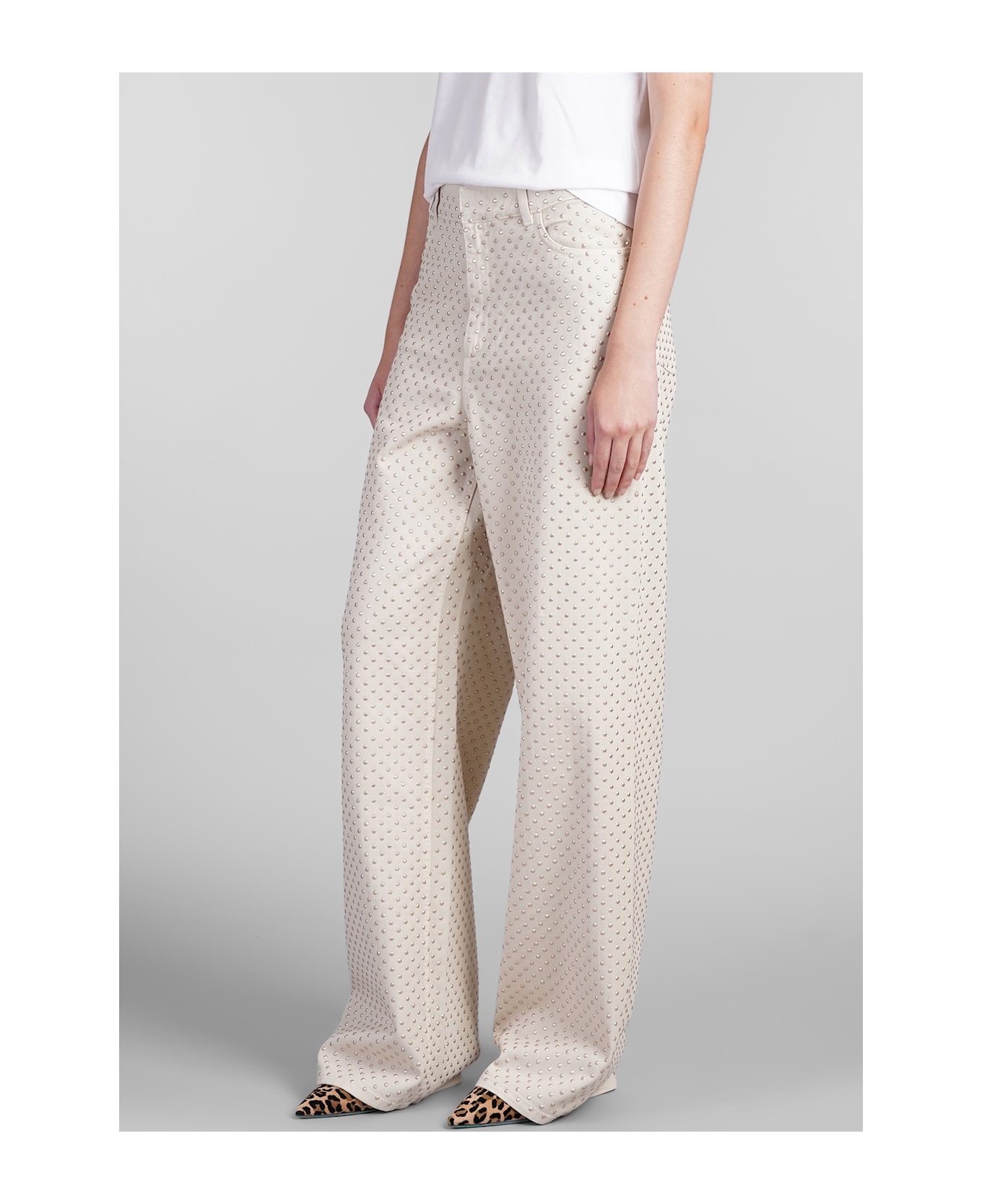 Laneus Jeans In Beige Cotton - beige