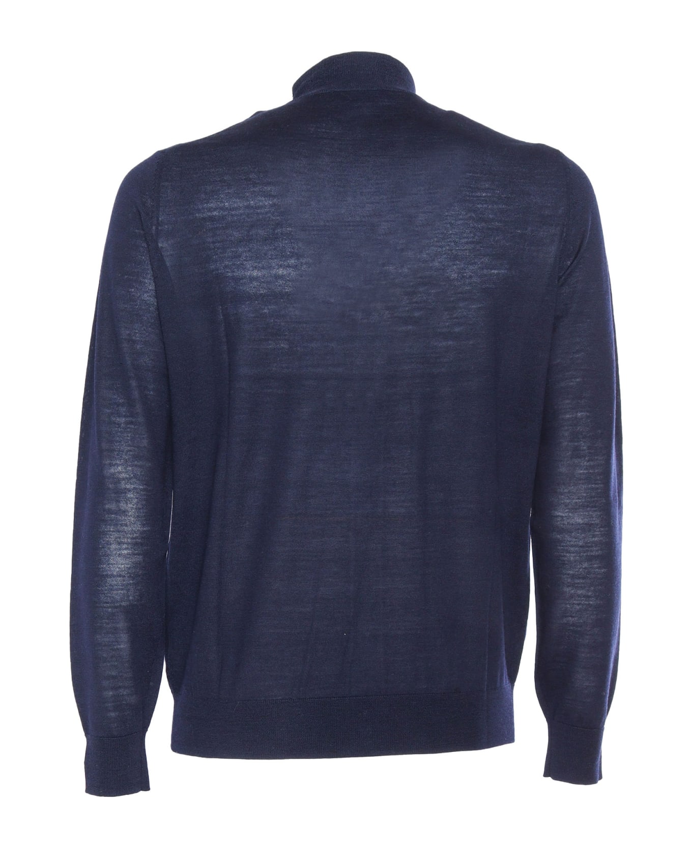 Ballantyne T-neck Cardigan - BLUE