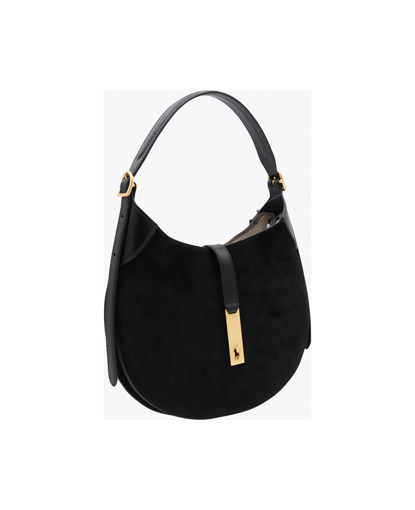 Polo Ralph Lauren Black Leather Shoulder Bag - Black