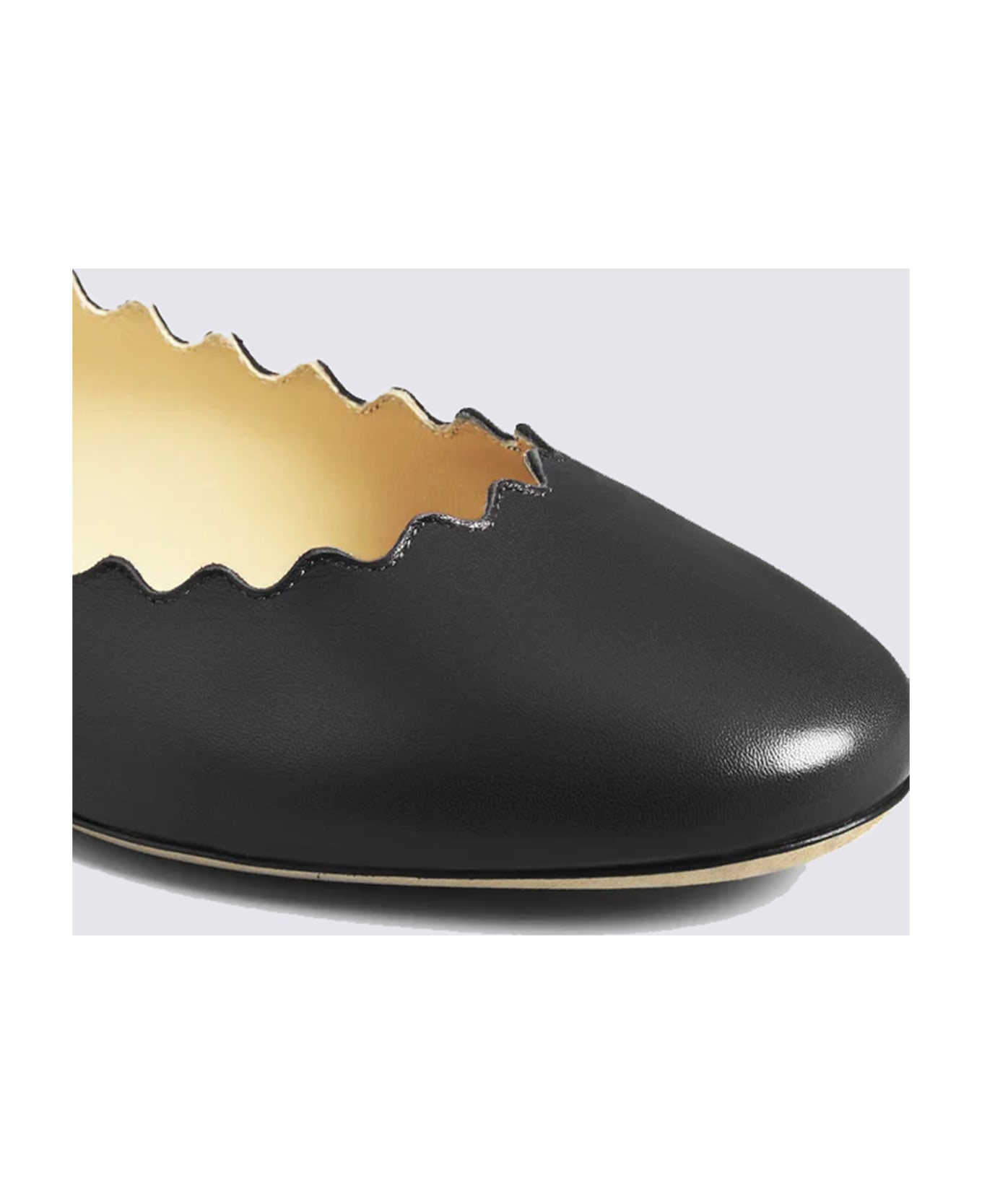 Chloé Black Leather Flats - Black