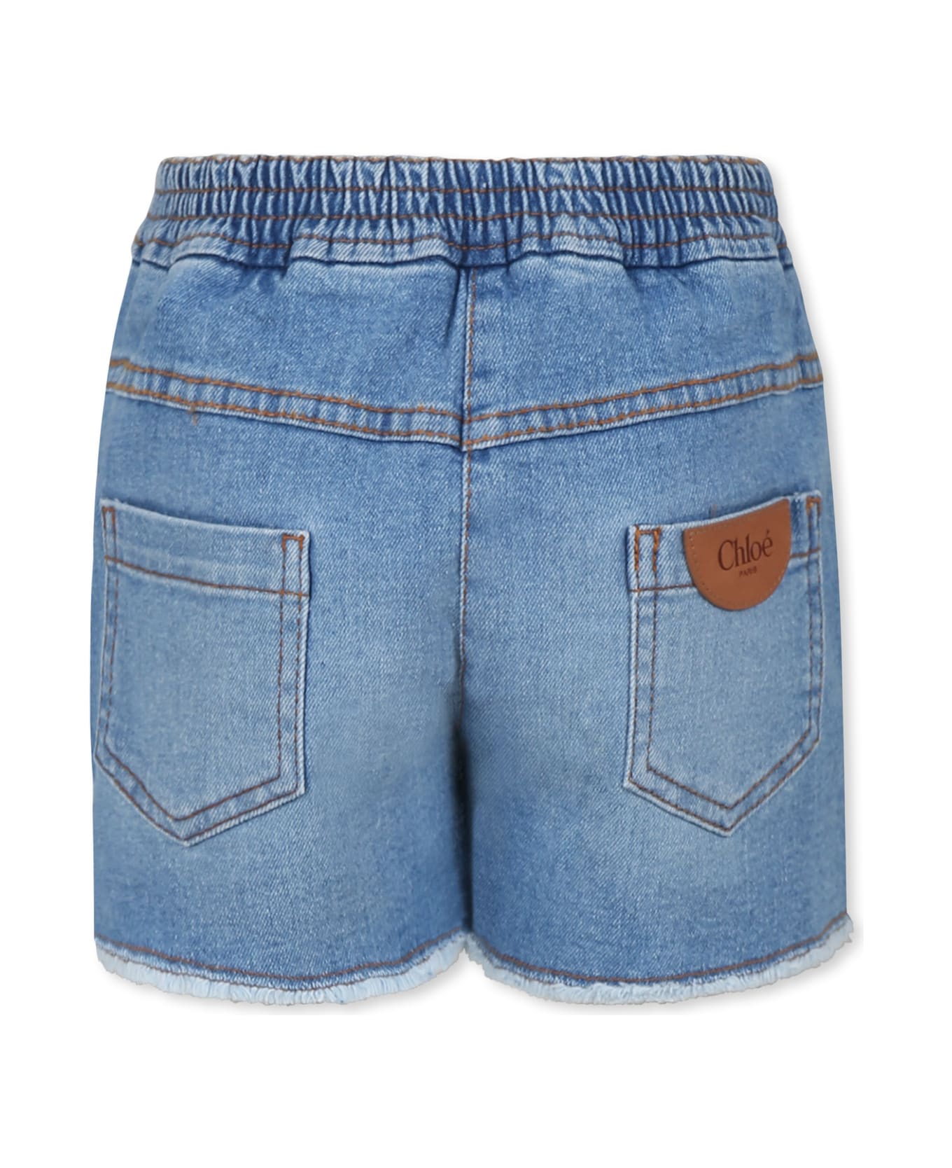 Chloé Denim Shorts For Girl With Logo - Denim