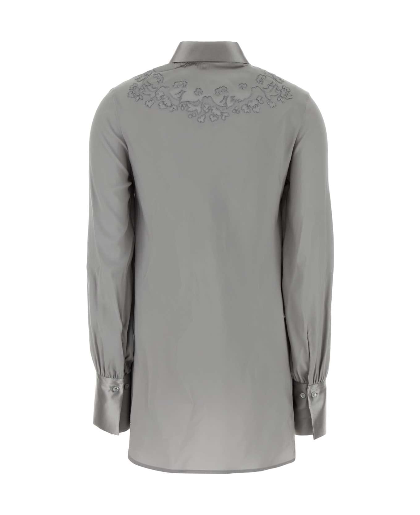 Ermanno Scervino Grey Satin Shirt - GRIFFIN