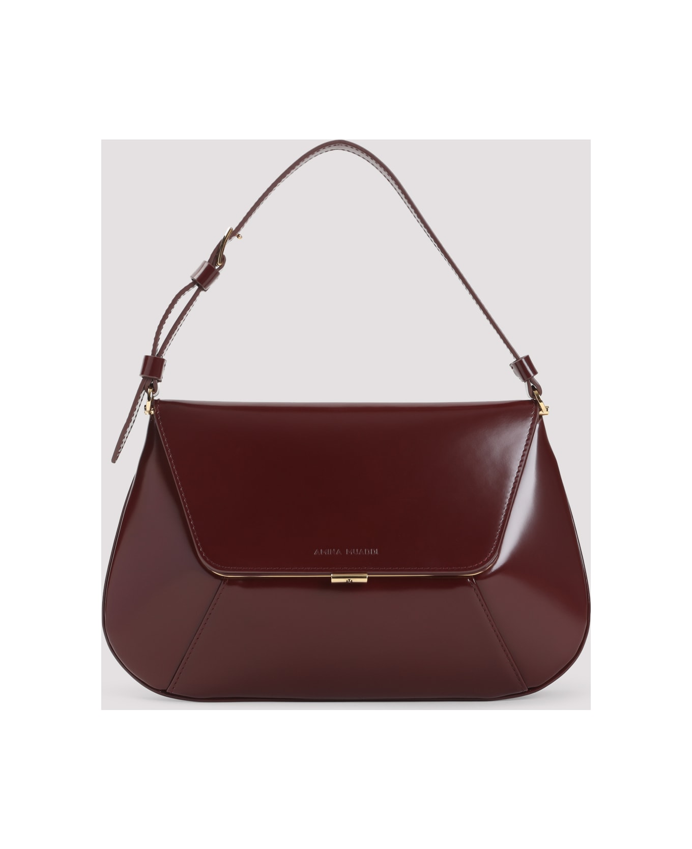 Amina Muaddi Ami Shoulder Bag - Wine Gold