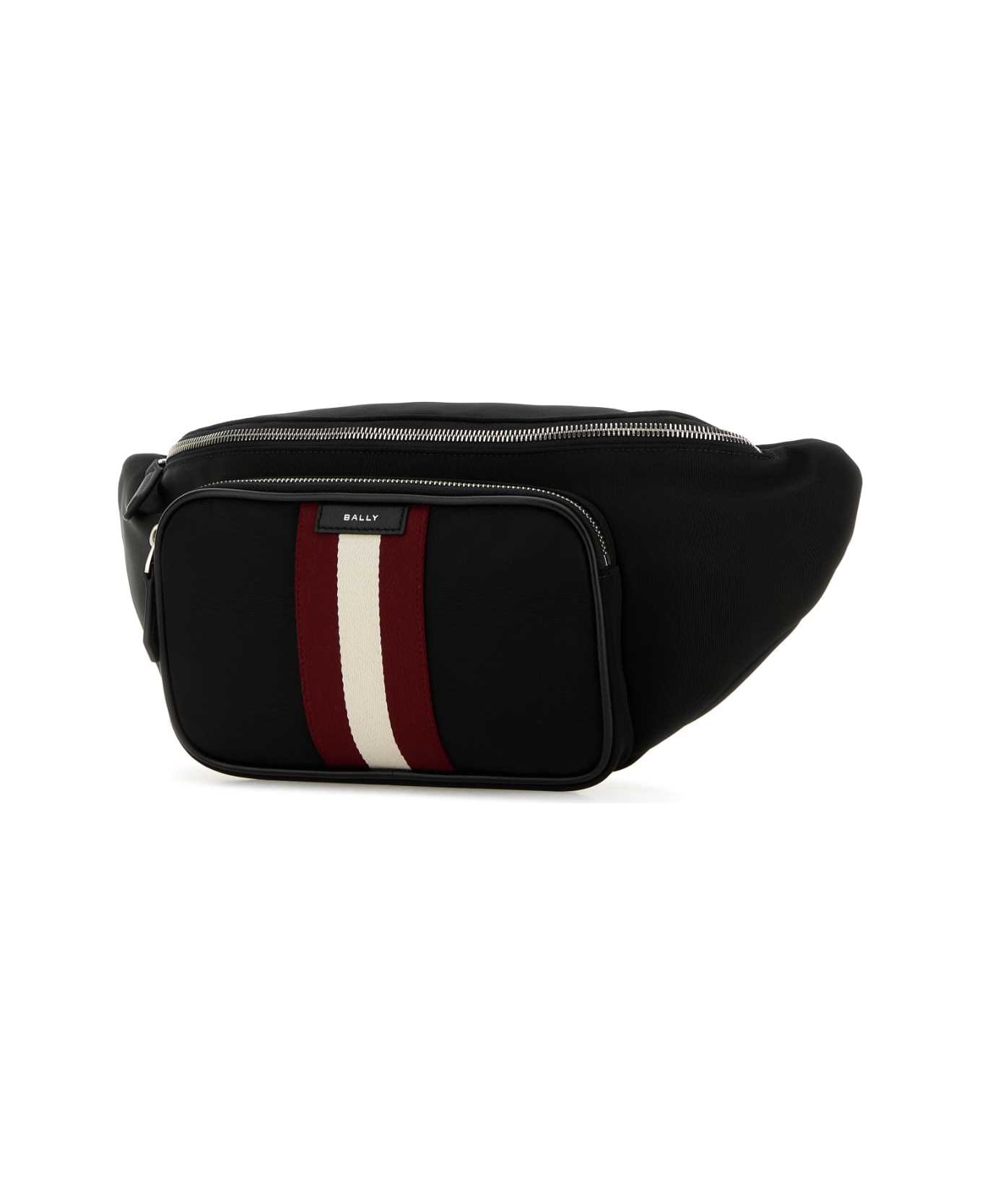 Bally Black Canvas Code Belt Bag - BLACKPALLADIO