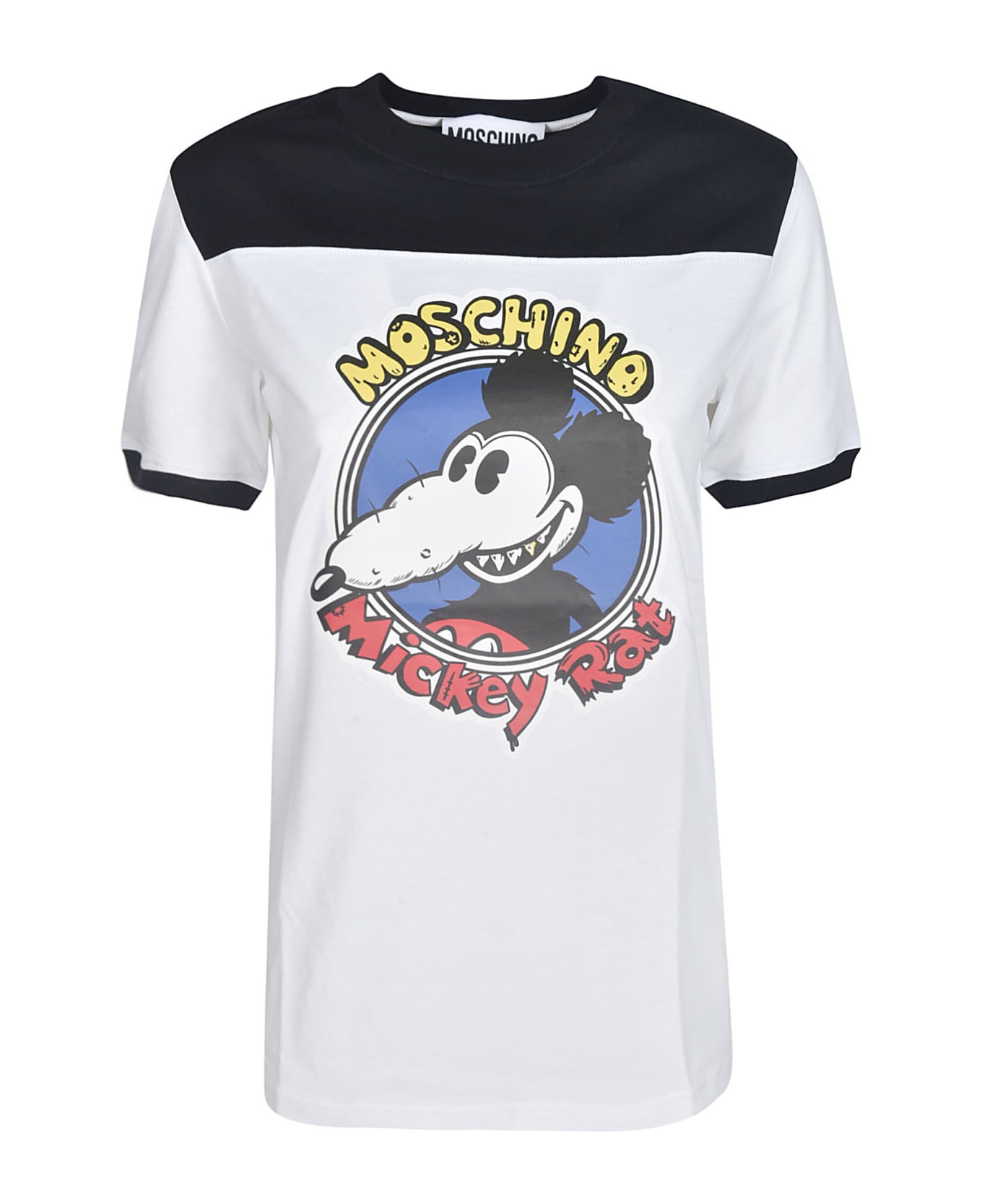 Moschino Mickey Rat Printed T-shirt - White/Multicolor