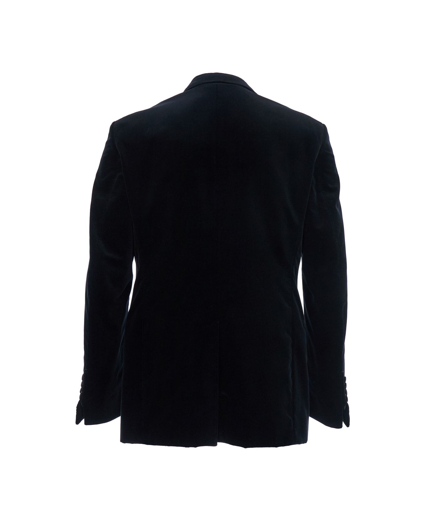 Tom Ford Shelton Tuxedo Jacket In Velluto Con Collo In Raso - Black