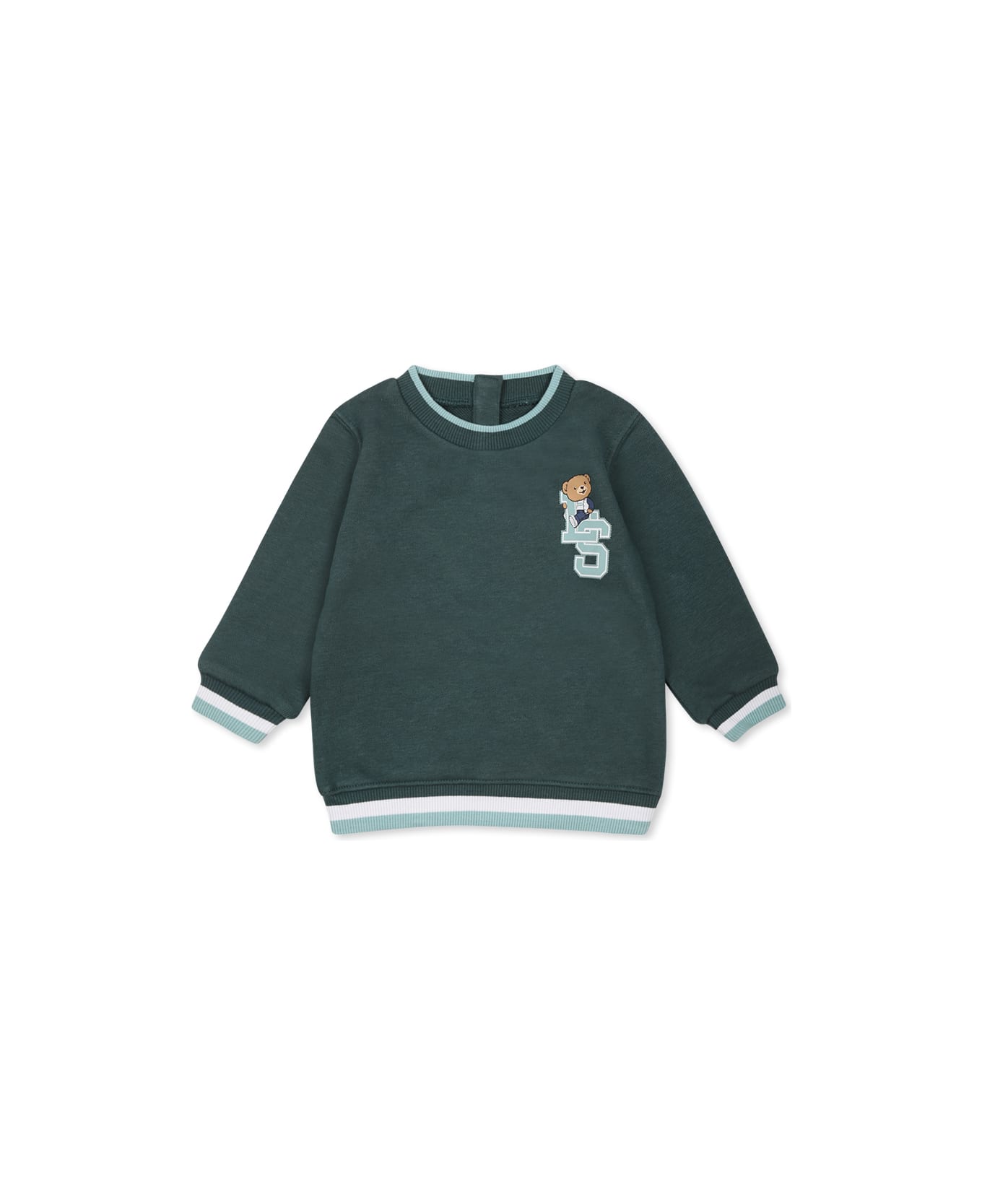 Levi's Green Sweatshirt For Baby Boy With Teddy Bear Print - Green