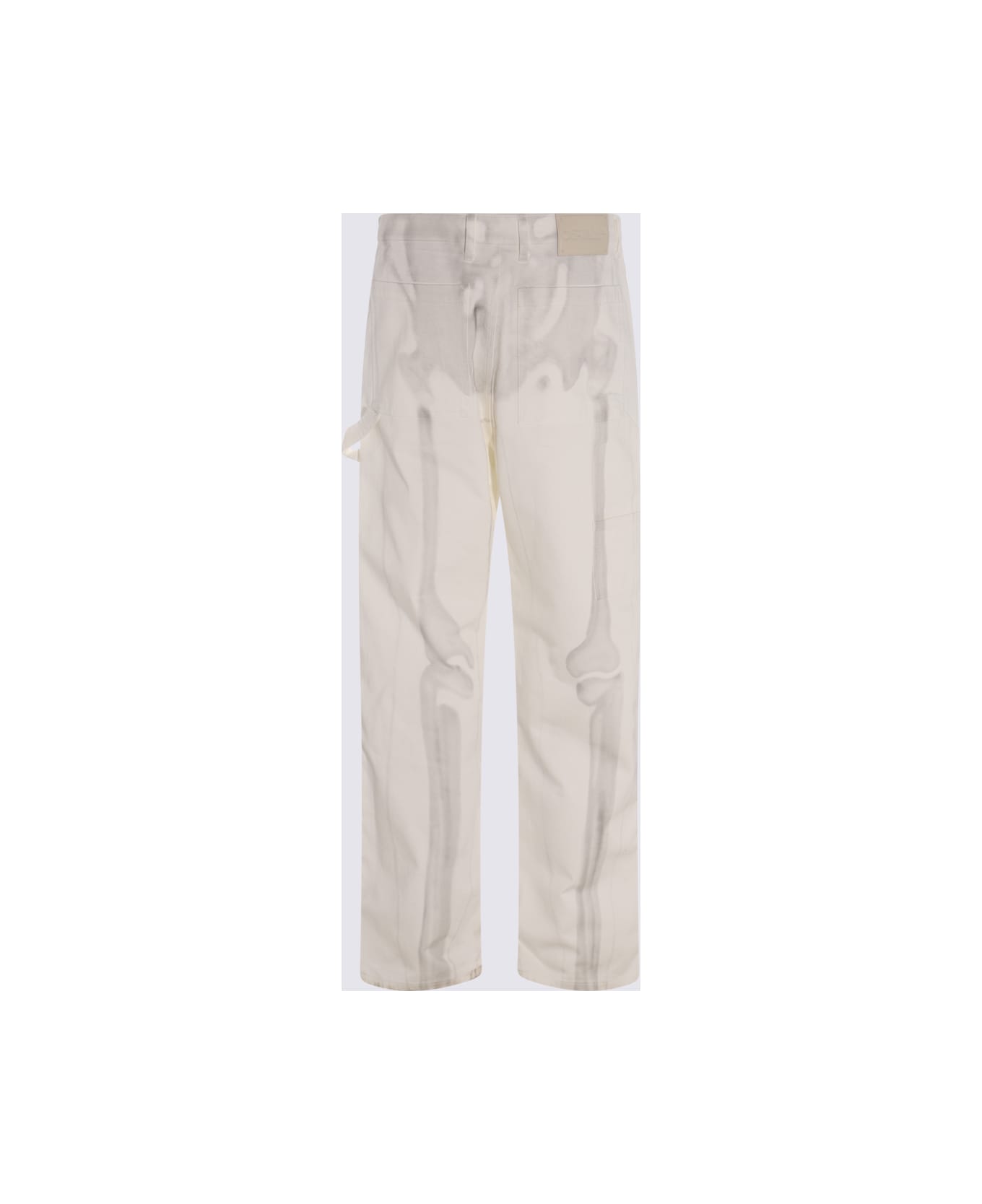 Off-White White Cotton Denim Scan Jeans - White ボトムス