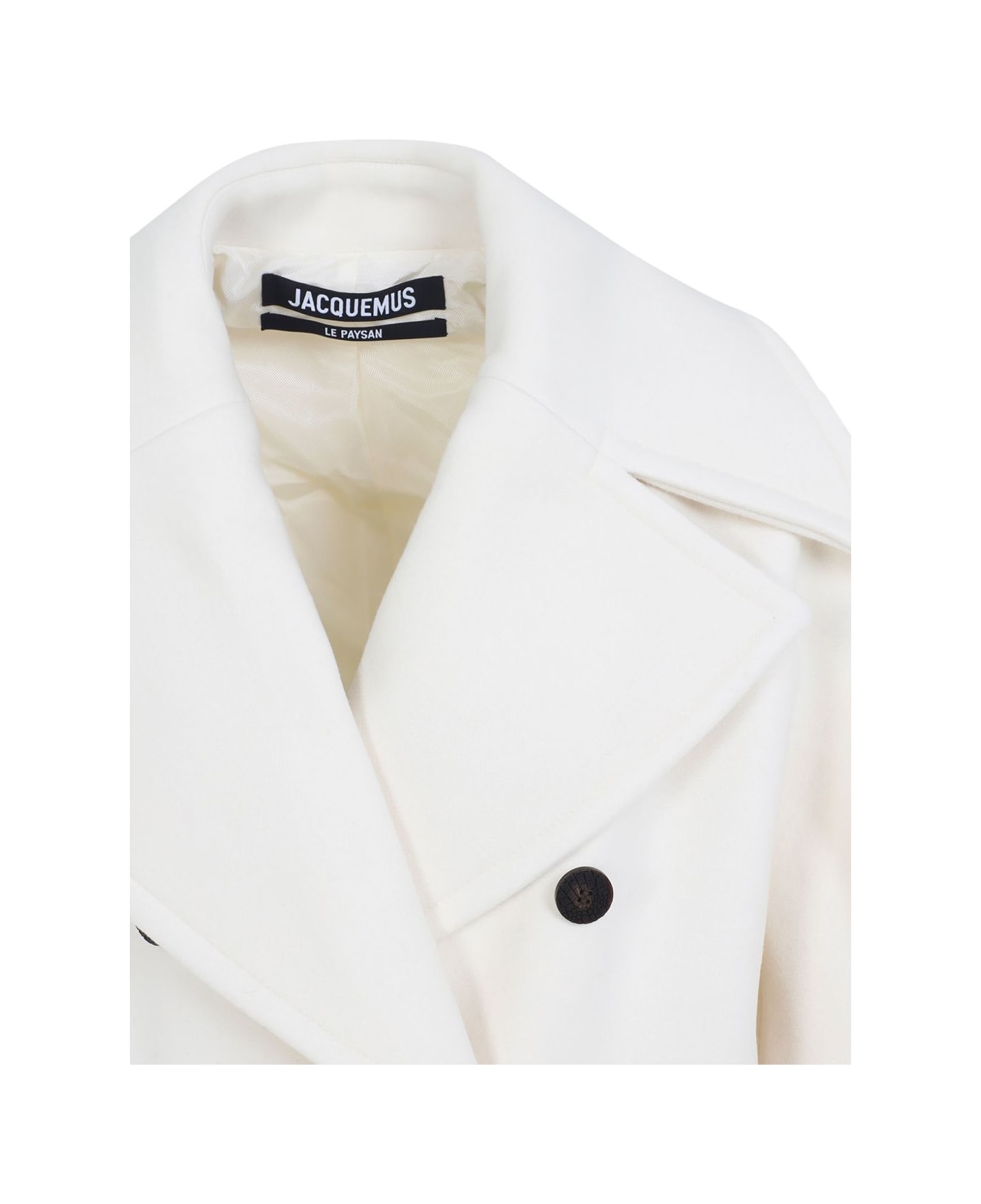 Jacquemus Double-breasted White Wool Coat - White