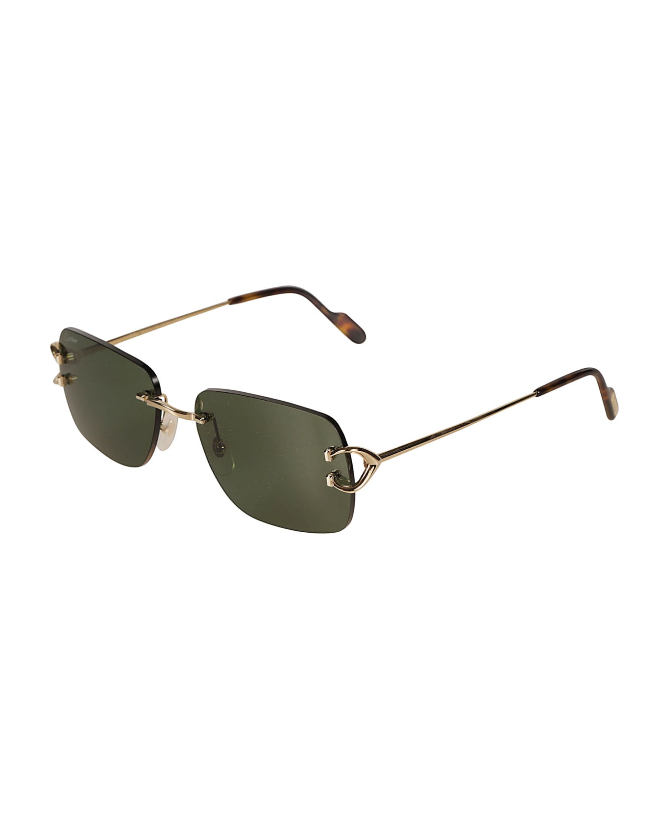 Cartier Eyewear Frame-less Square Sunglasses Sunglasses - Gold/Green