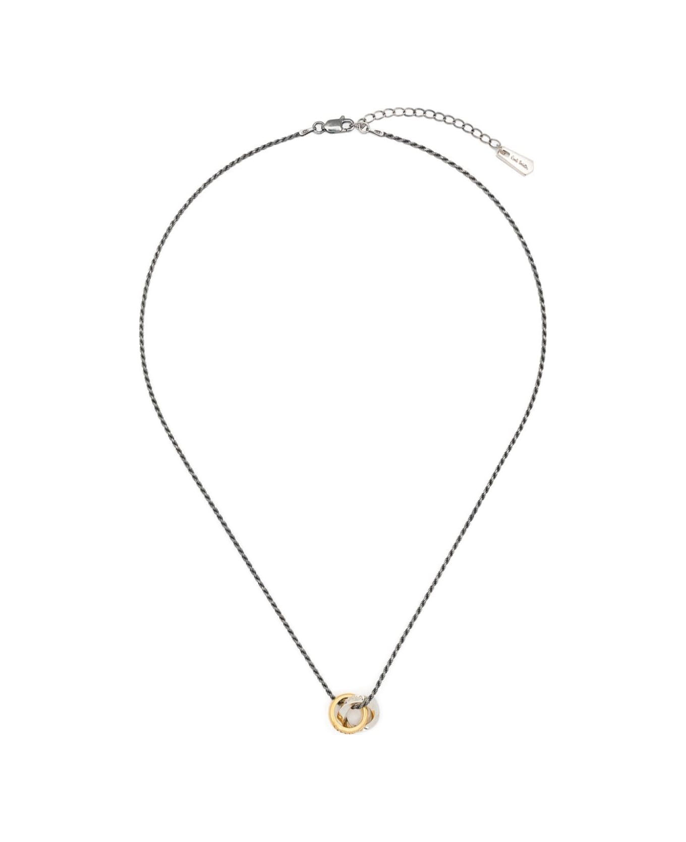 Paul Smith Men Necklace Double Ring - Metallics