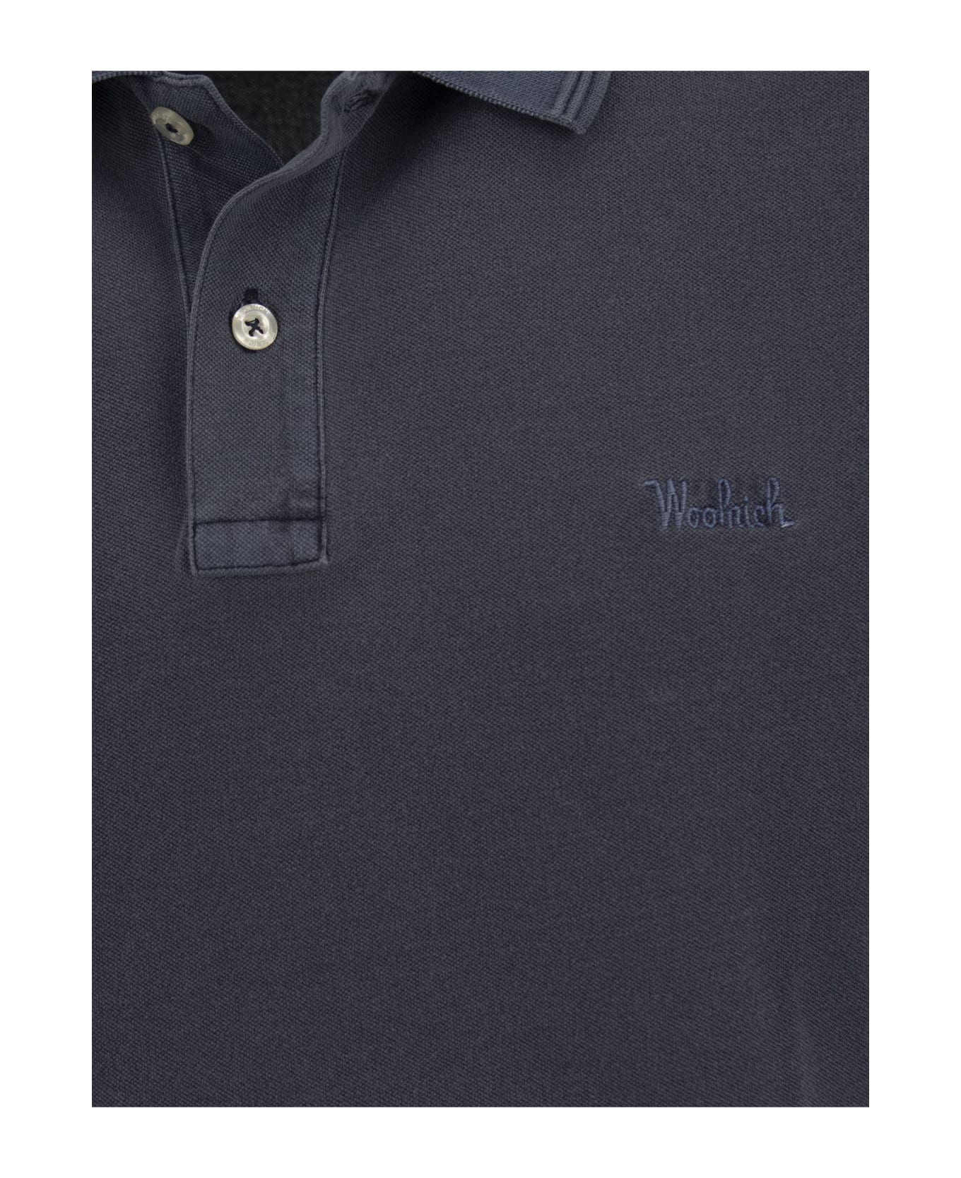 Woolrich Stretch Cotton Pique Polo Shirt - Blue ポロシャツ