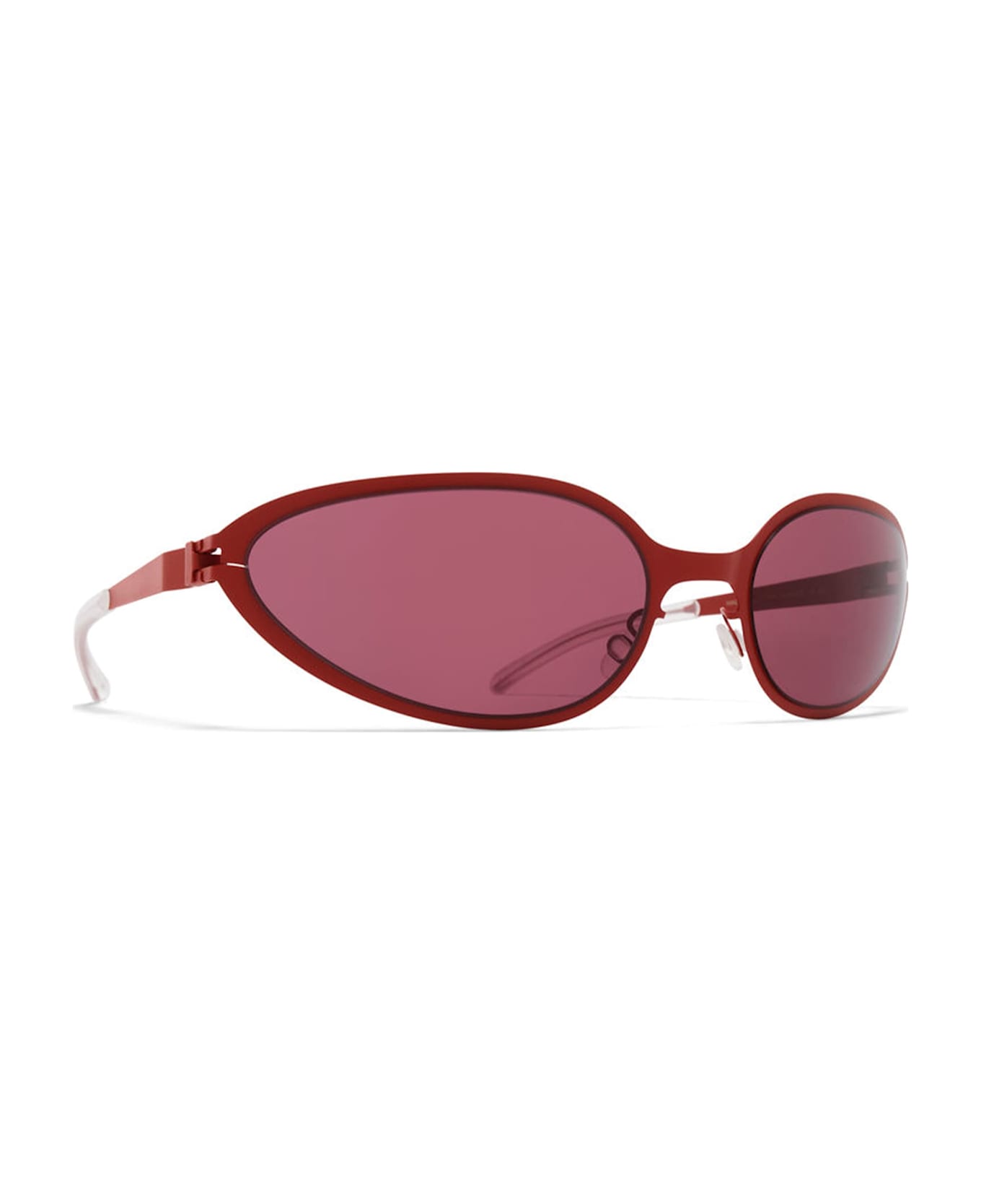 Mykita Bear - Burnt Orange / Bordeaux Solid Lens Sunglasses - burgundy