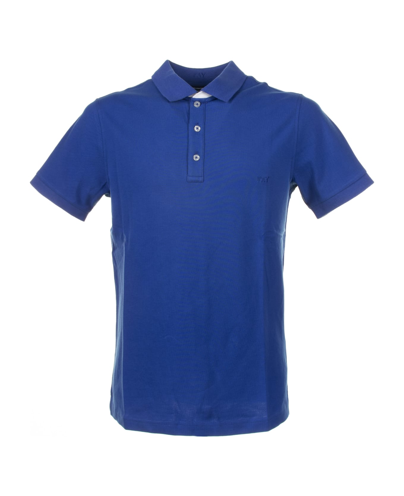 Fay Electric Blue Short-sleeved felpa Polo Shirt - BLU ELETTRICO
