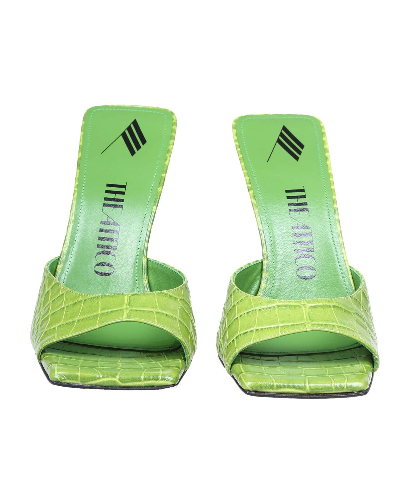 The Attico Mule Anais In Green Leather