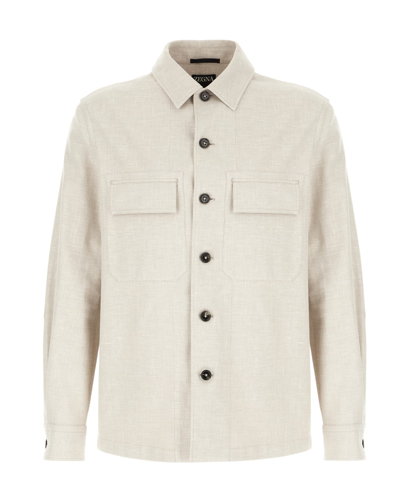 Zegna Sand Stretch Linen Blend Shirt | italist