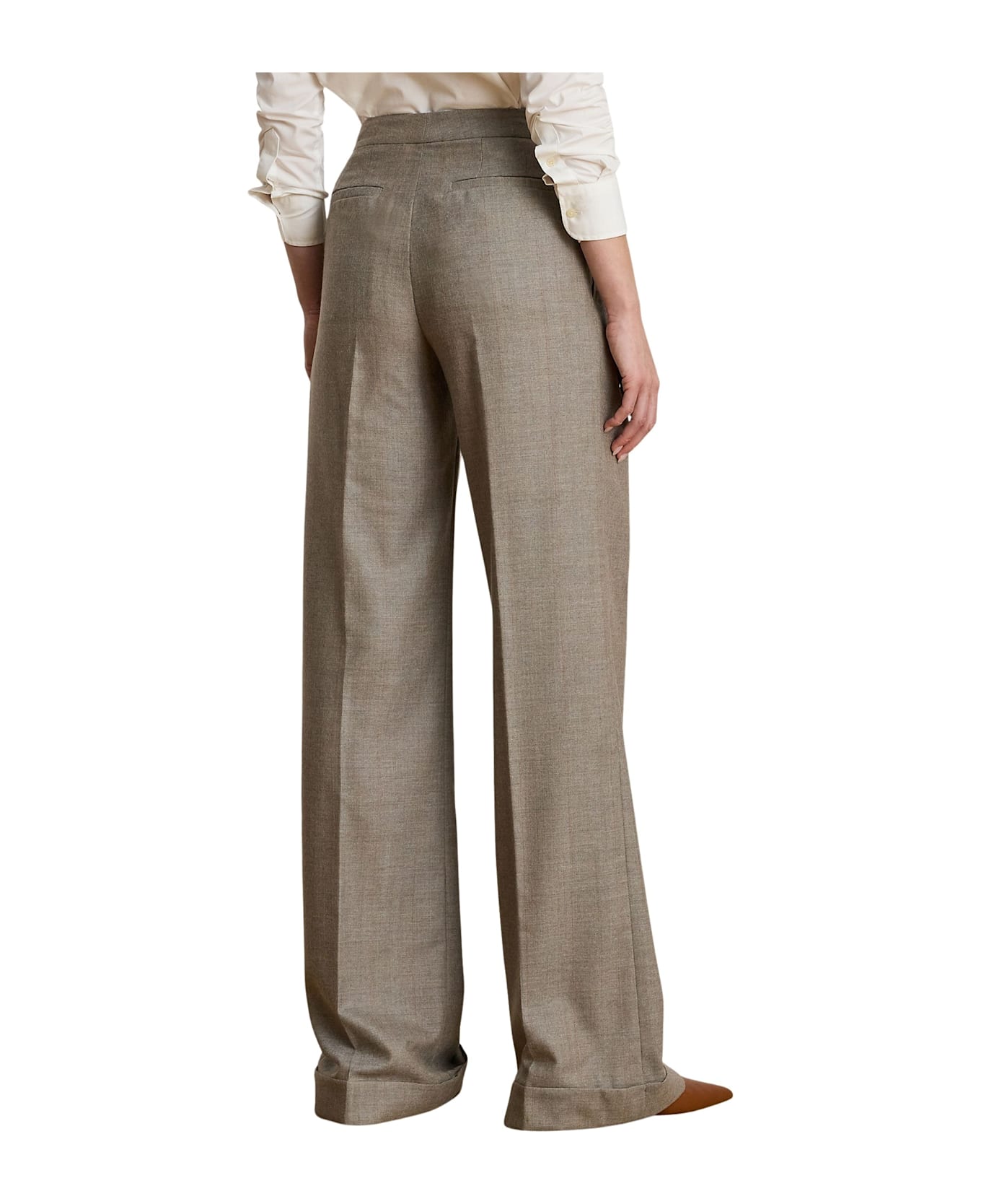 Ralph Lauren Wilva Full Length Pleated - Taupe Grey Multi
