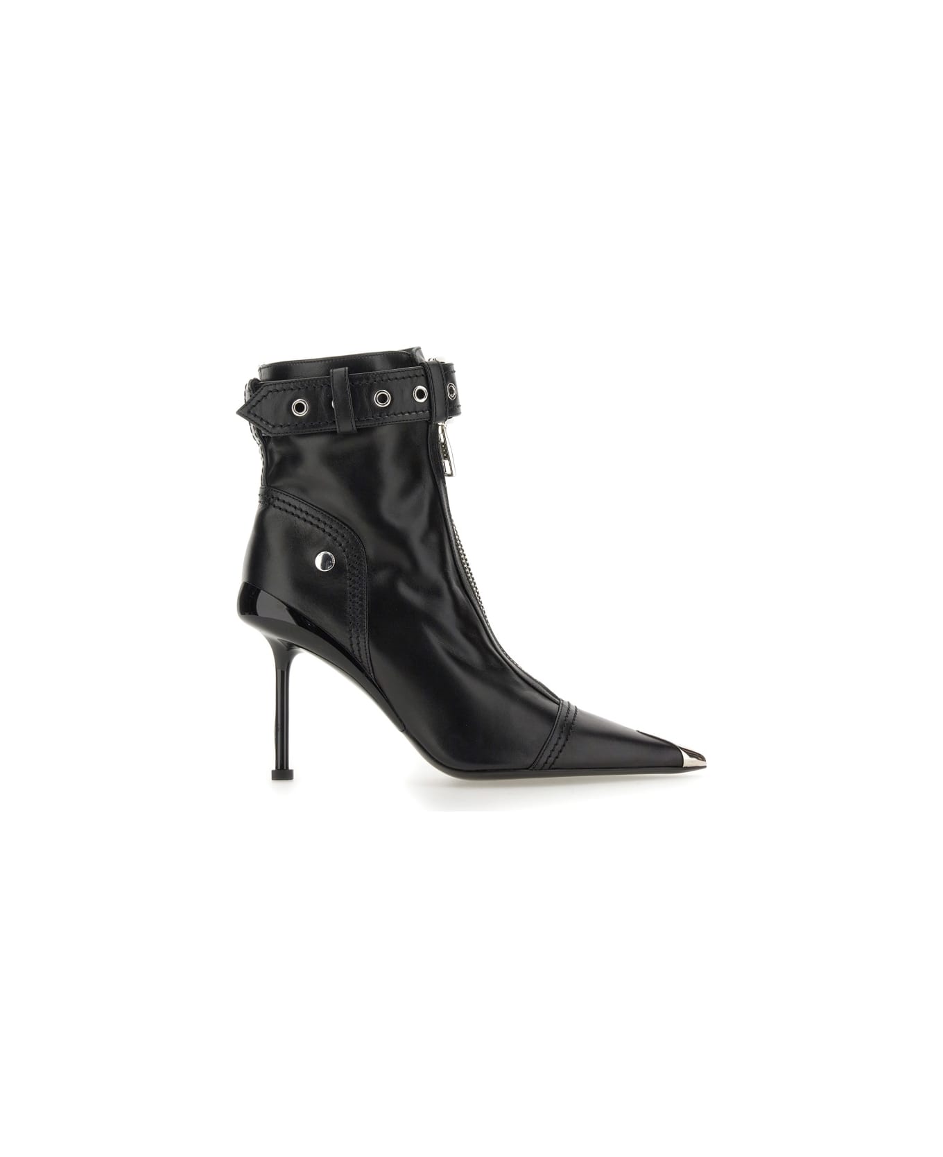 Alexander McQueen Slash Biker Boot - BLACK